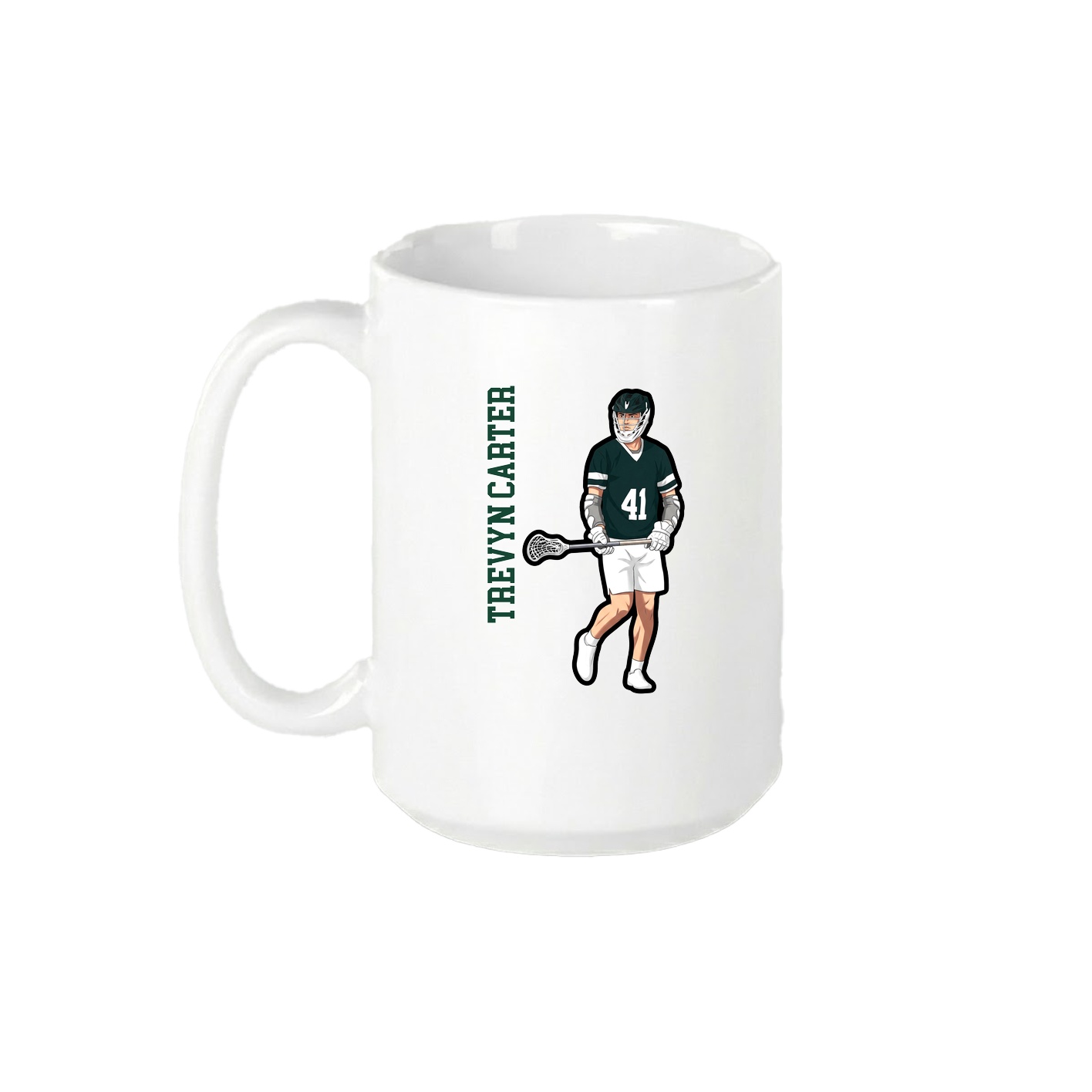 15oz Coffee Mug — Name Vertical in White