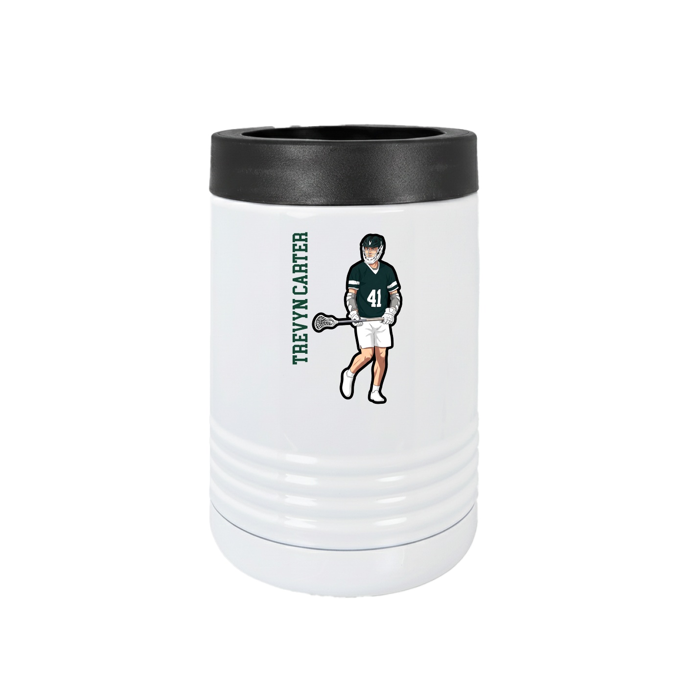 Beverage Holder — Name Vertical in White