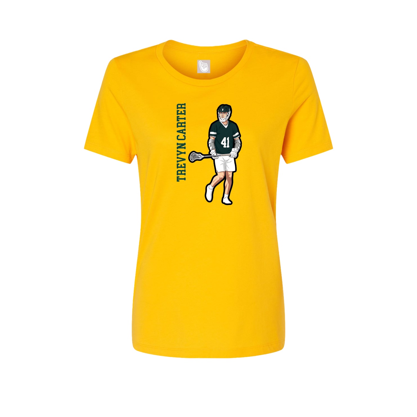 Fitted Women's Tee — Name Vertical in Gold