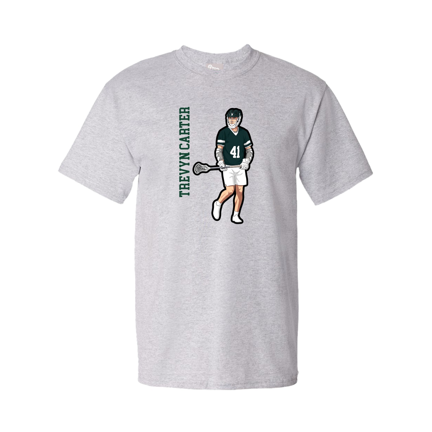 Youth Tee — Name Vertical in Grey