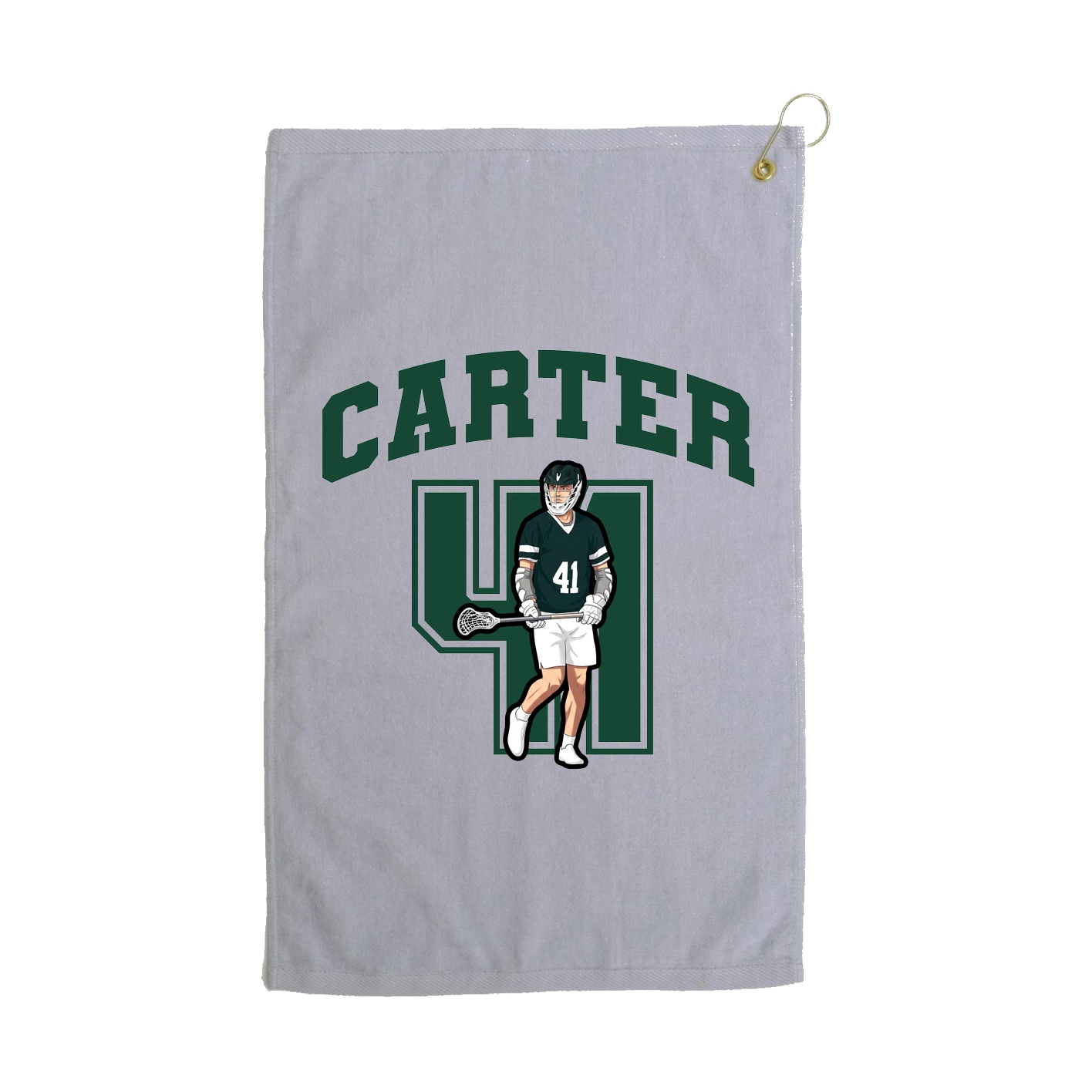 Golf Towel — Number in Grey