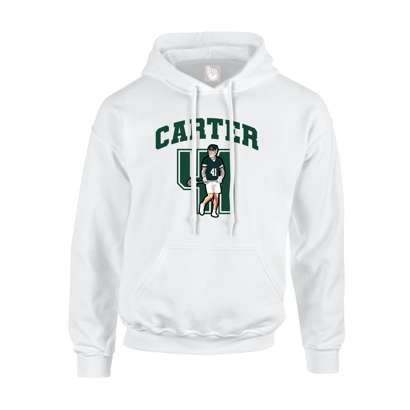 Hoodie — Number in White