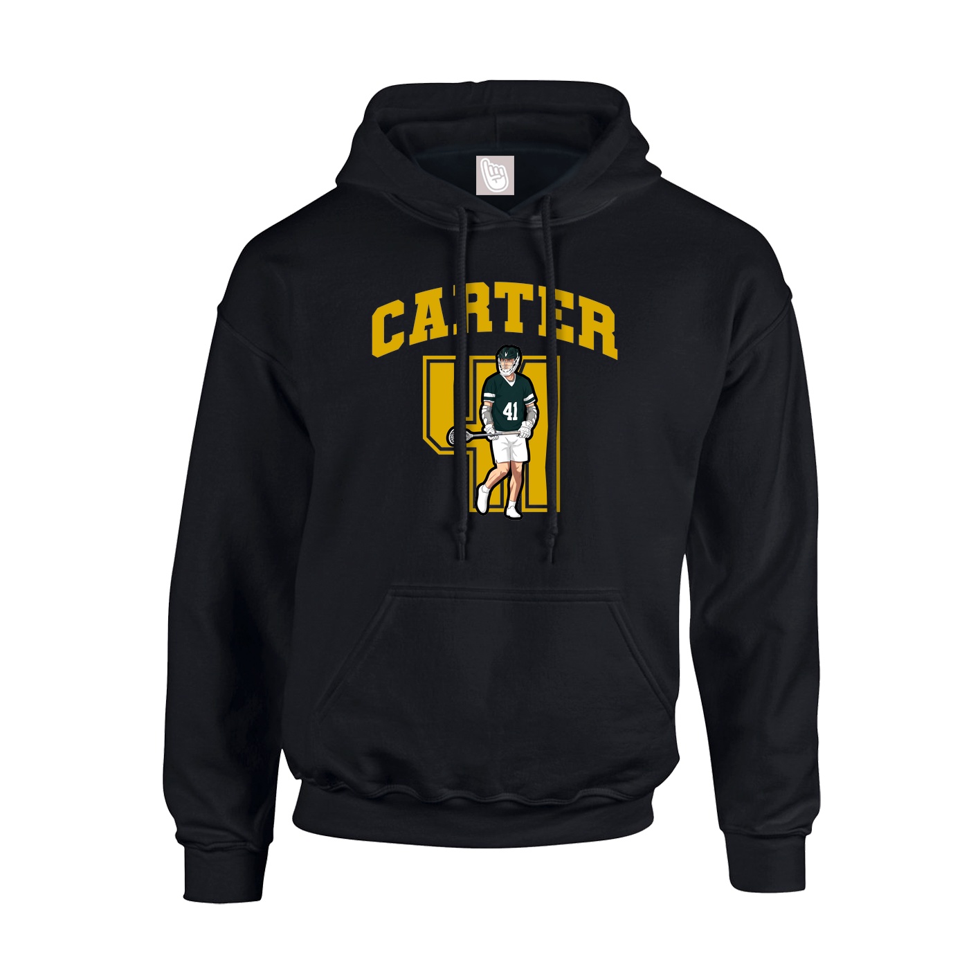 Youth Hoodie — Number in Black