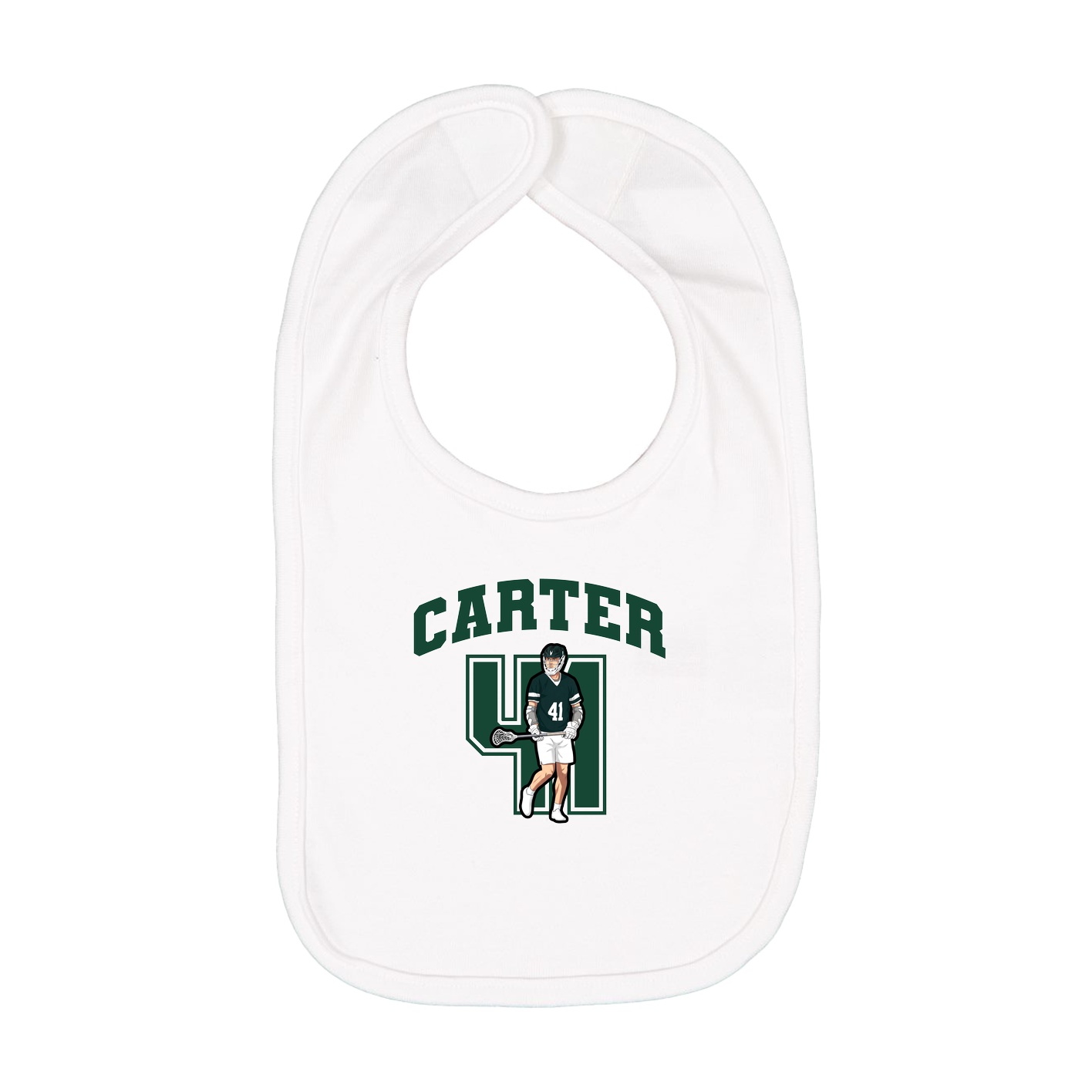 Infant Bib — Number in White