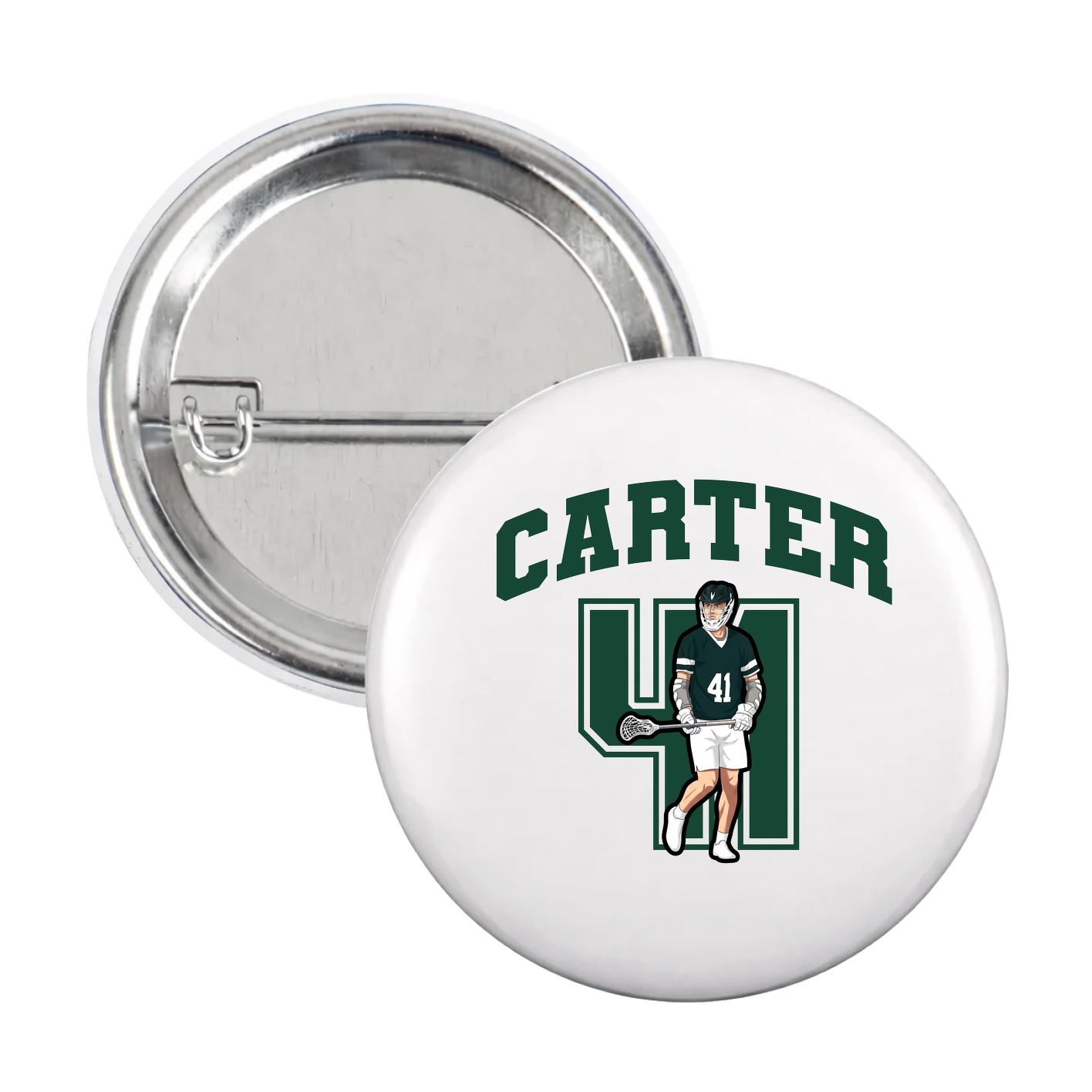 Game Day Button — Number in White