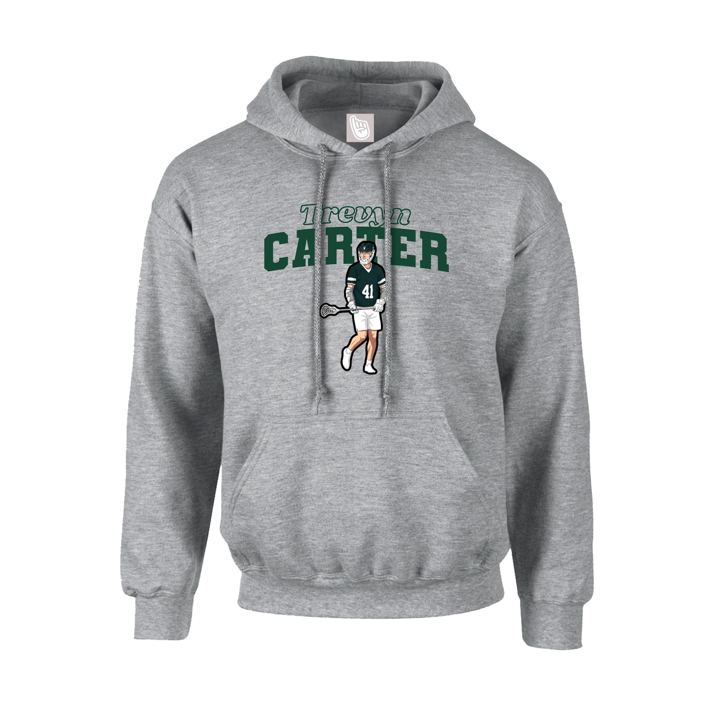 Hoodie — Name Arch in Grey