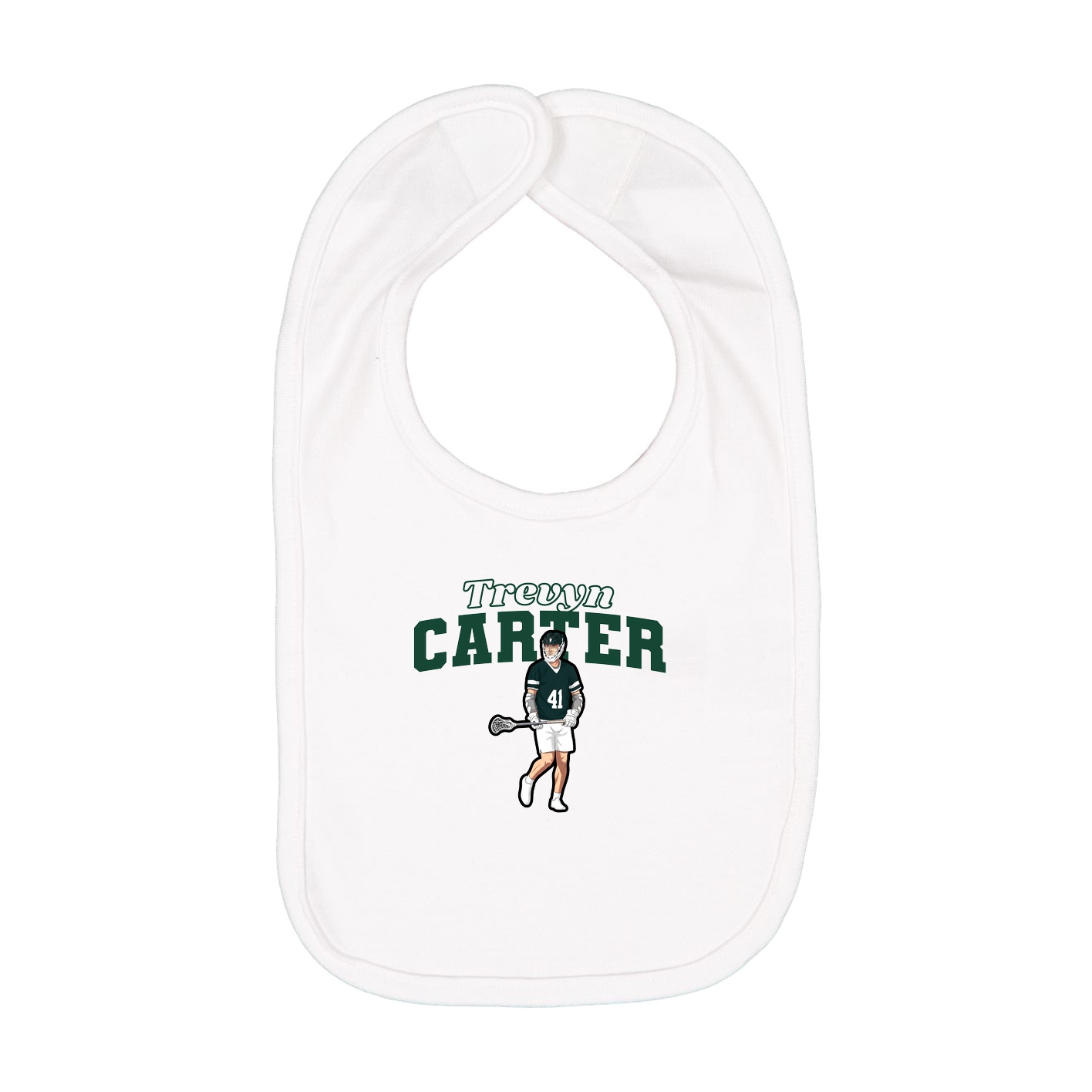 Infant Bib — Name Arch in White