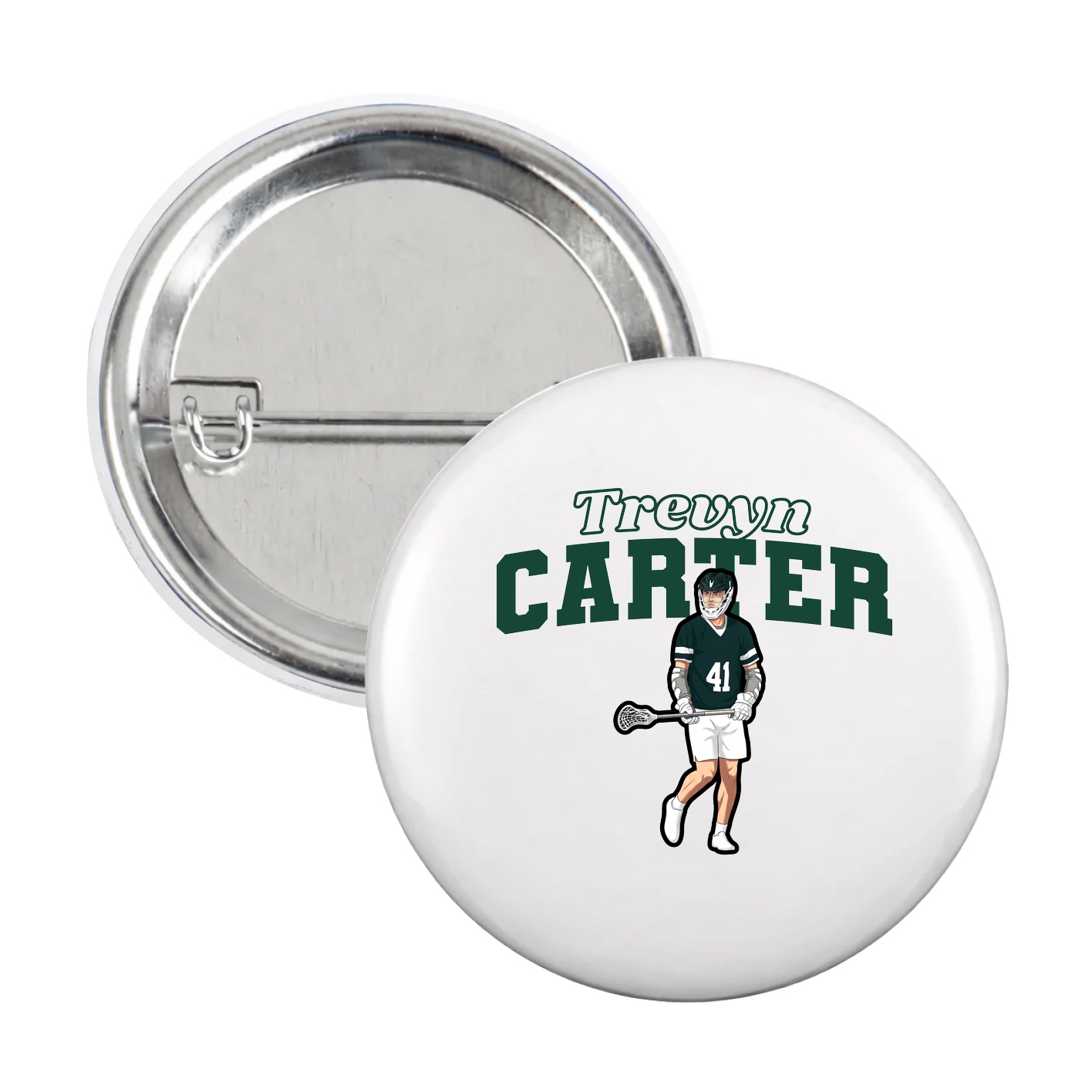 Game Day Button — Name Arch in White