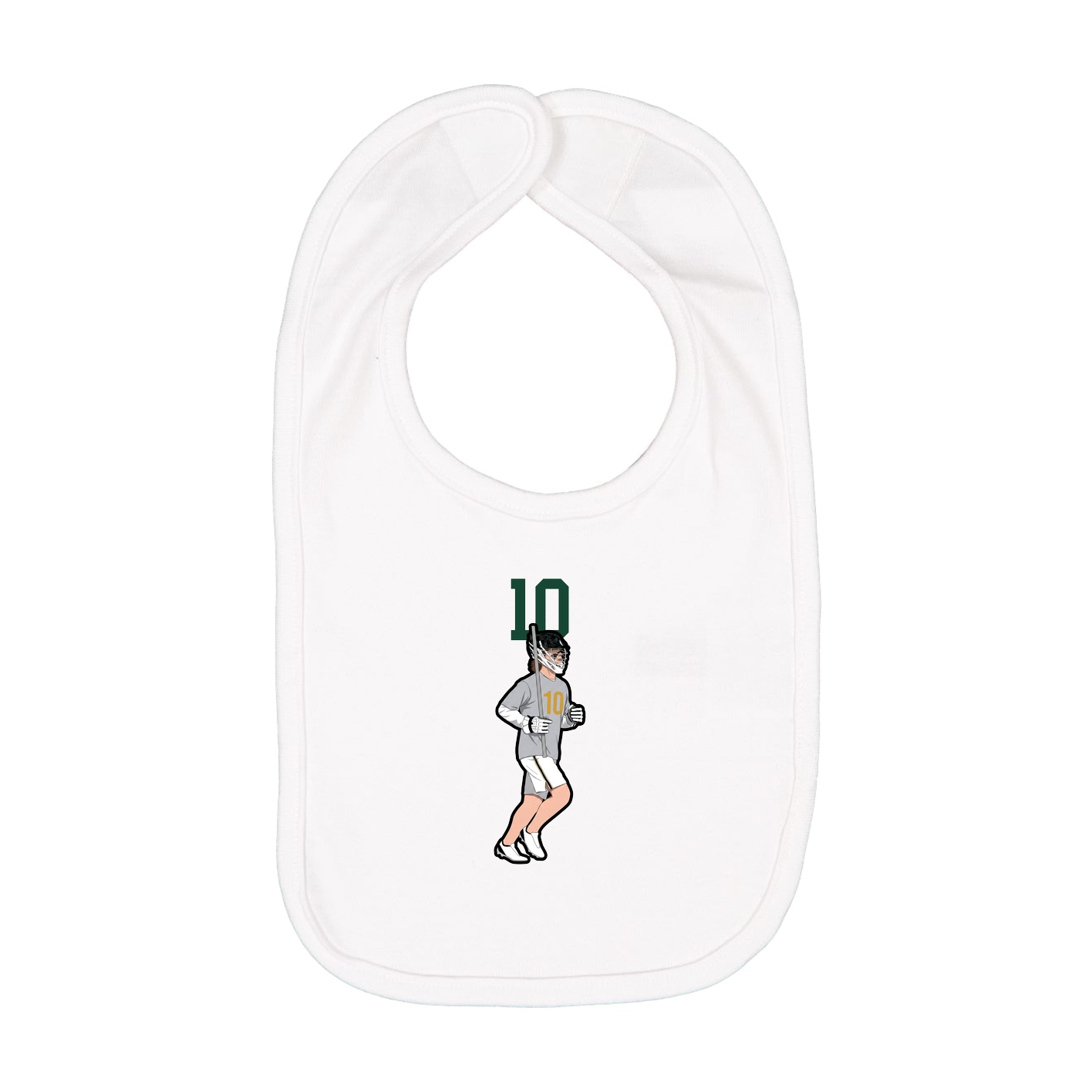 Infant Bib — Number Top in White