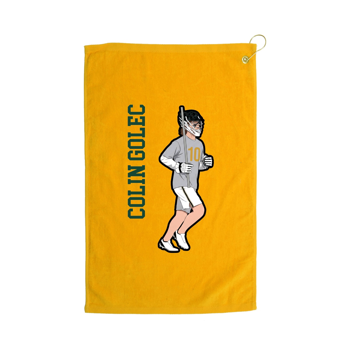 Golf Towel — Name Vertical in Gold