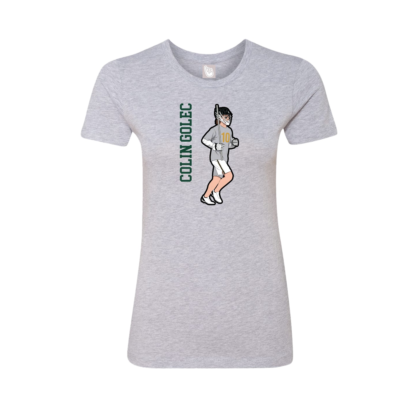 Fitted Women's Tee — Name Vertical in Grey