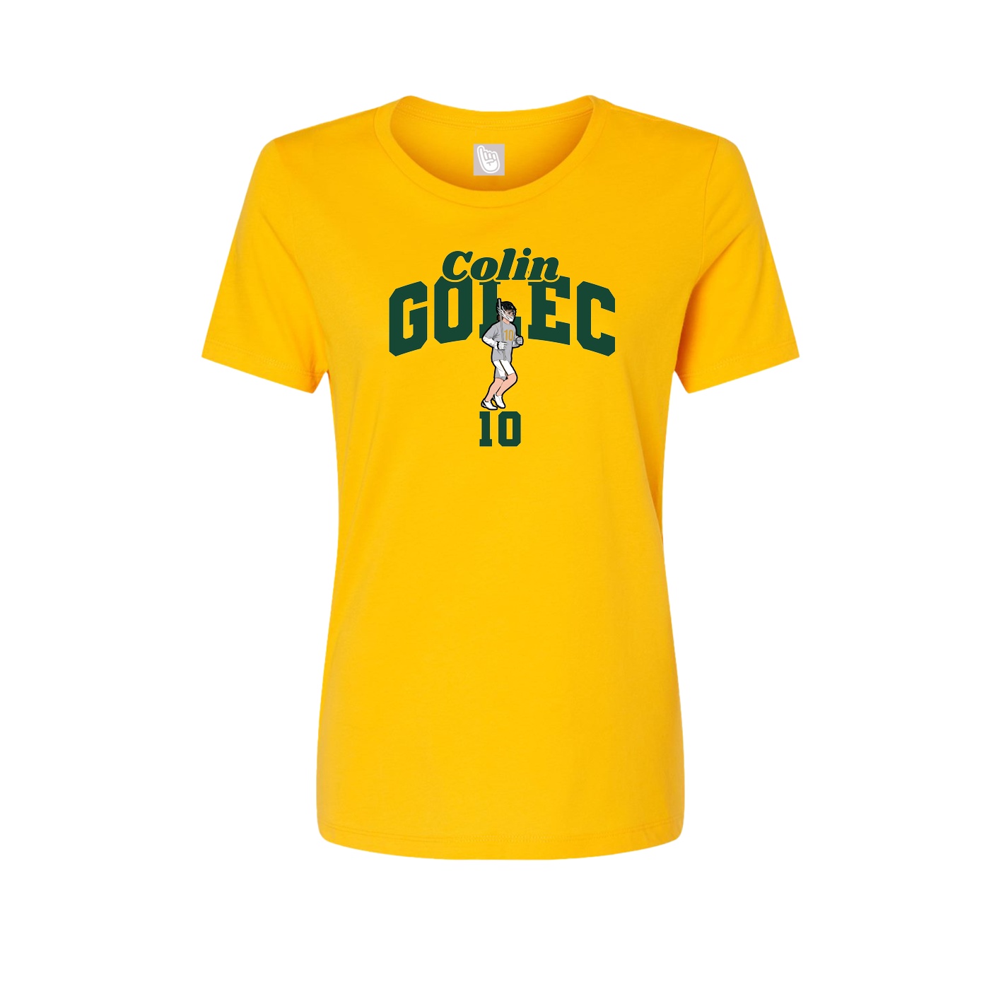 Fitted Women's Tee — Signature Arch in Gold