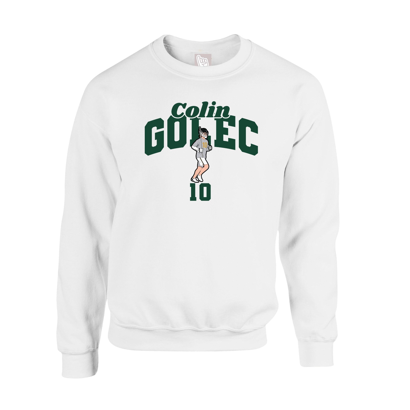 Fleece Crew — Signature Arch in White