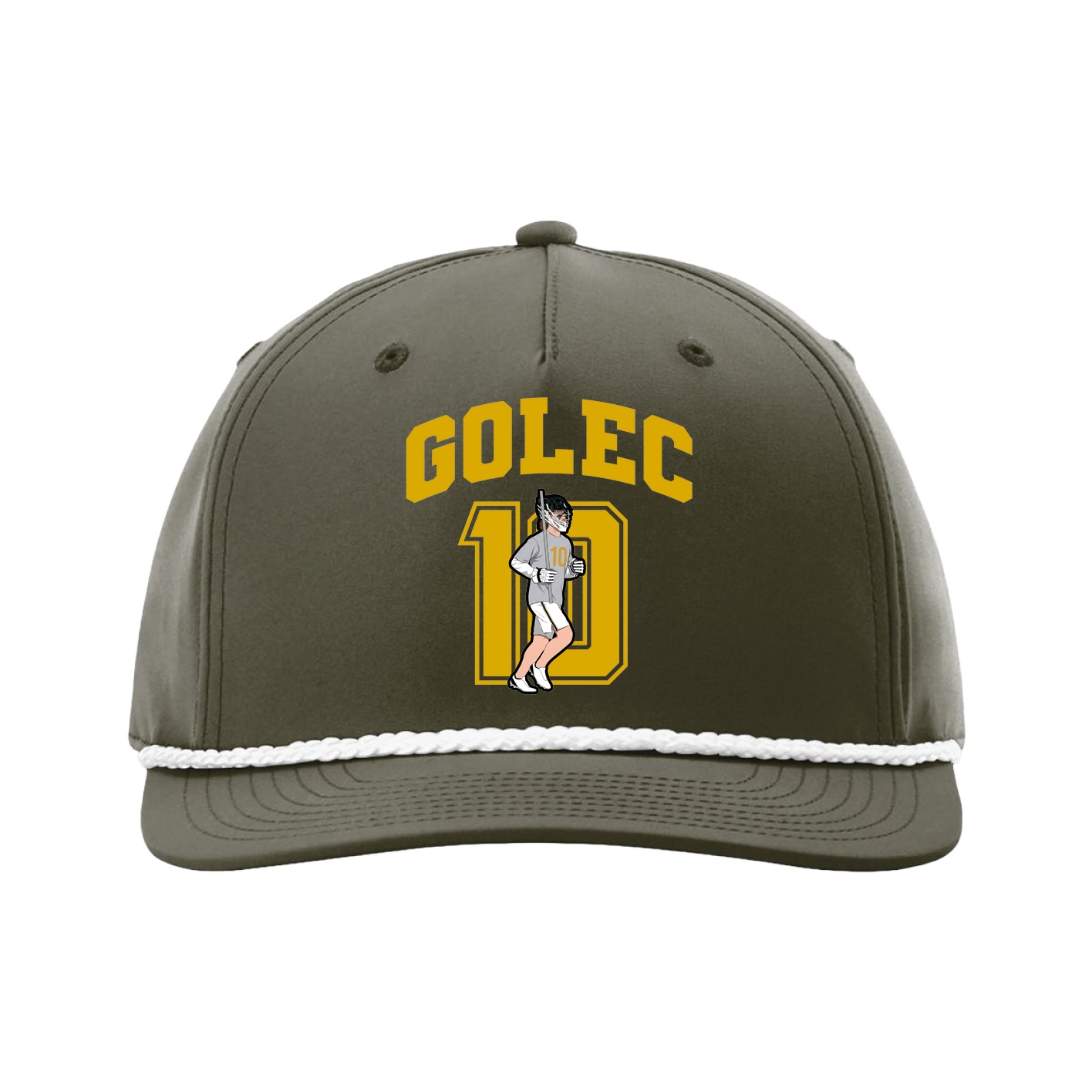 Five-Panel Classic Rope Cap — Number in Green
