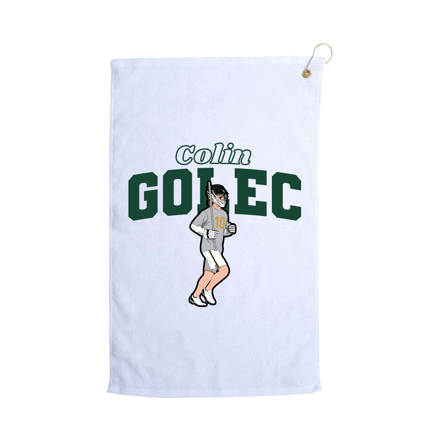 Golf Towel — Name Arch in White