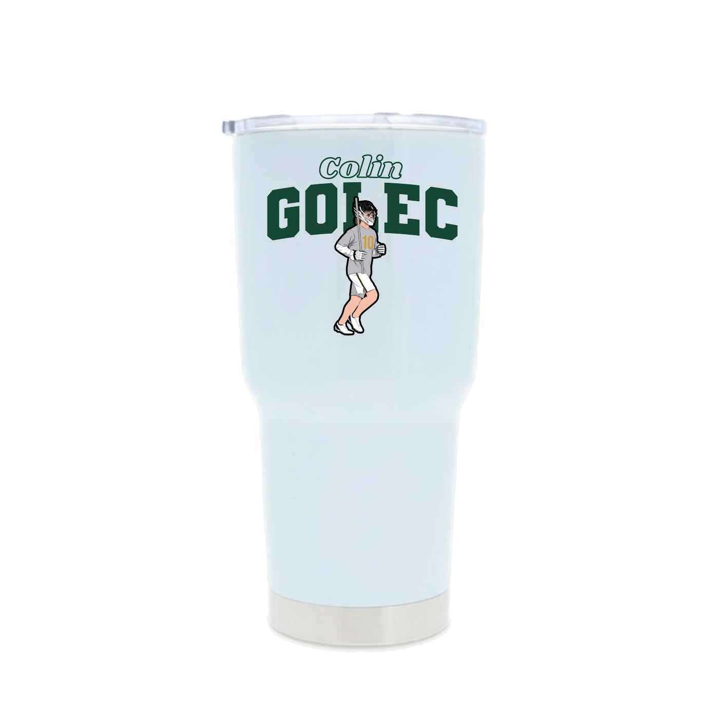30oz Stainless Steel Tumbler — Name Arch in White