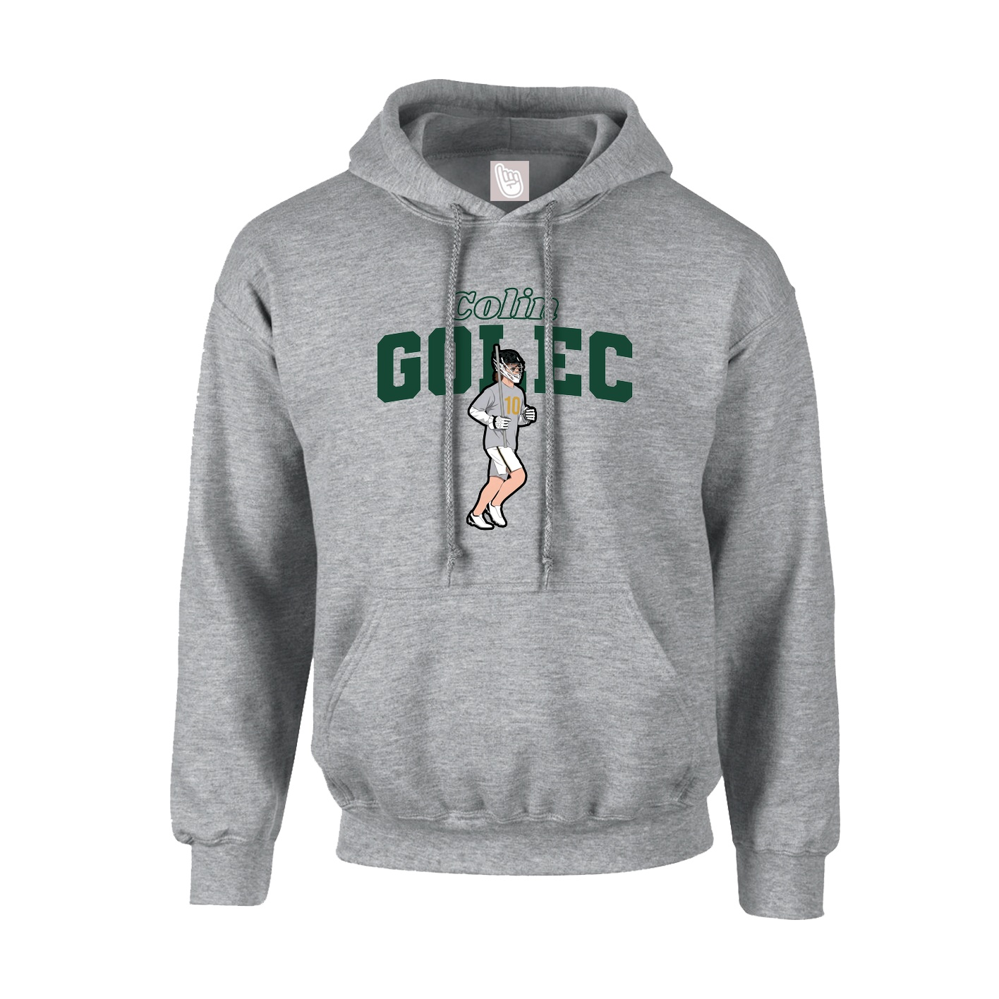 Youth Hoodie — Name Arch in Grey