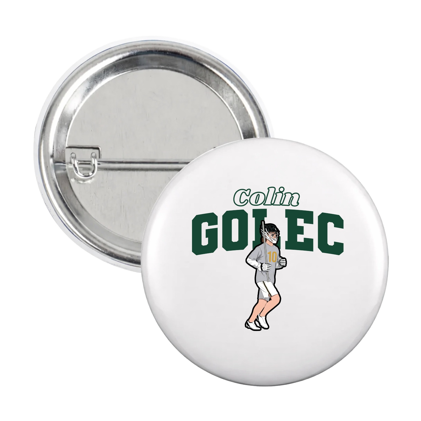 Game Day Button — Name Arch in White