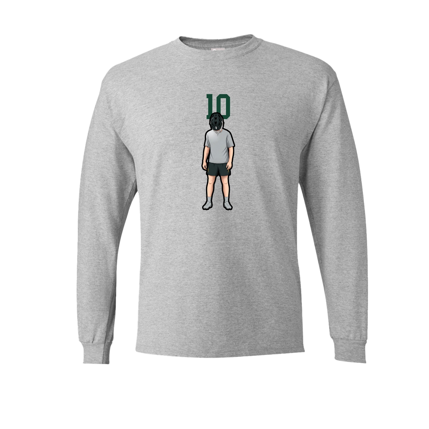 Long Sleeve Tee — Number Top in Grey
