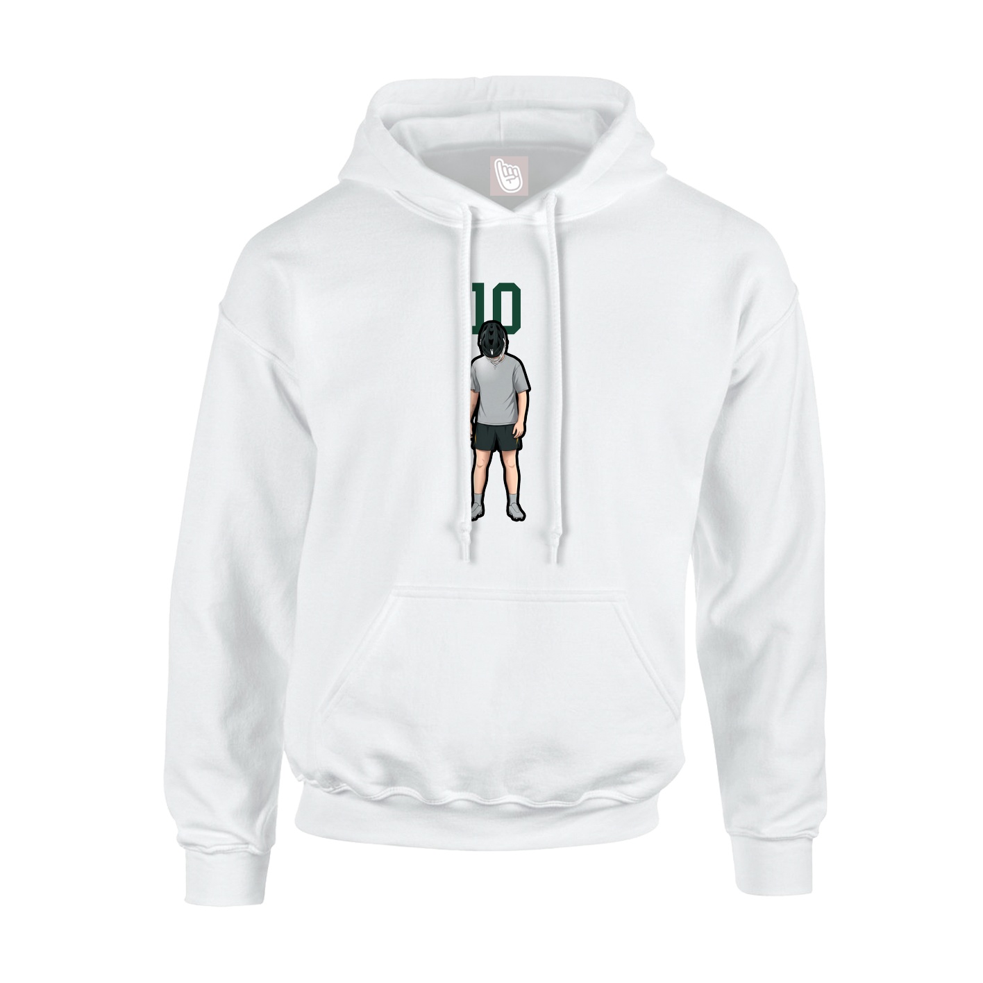 Youth Hoodie — Number Top in White