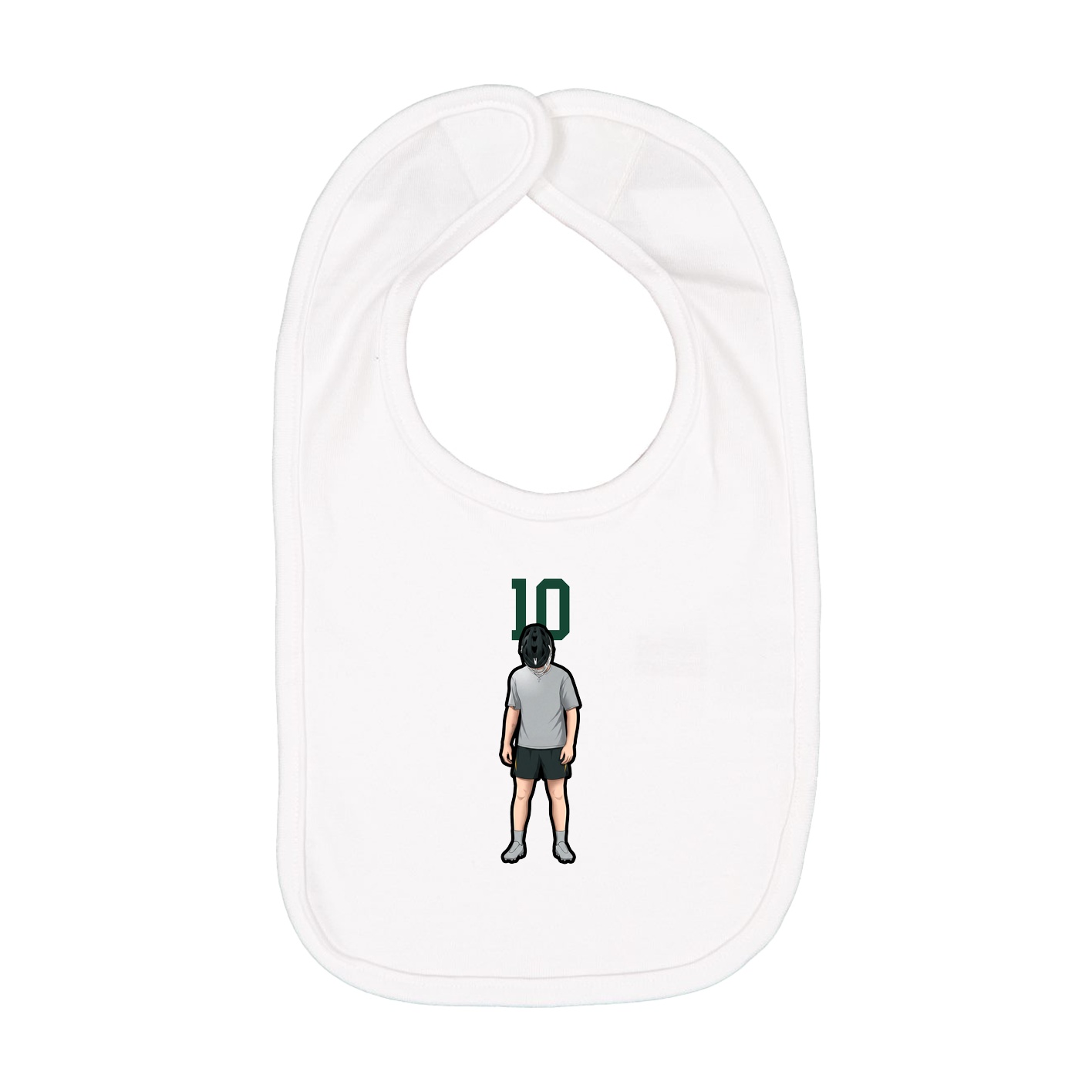 Infant Bib — Number Top in White