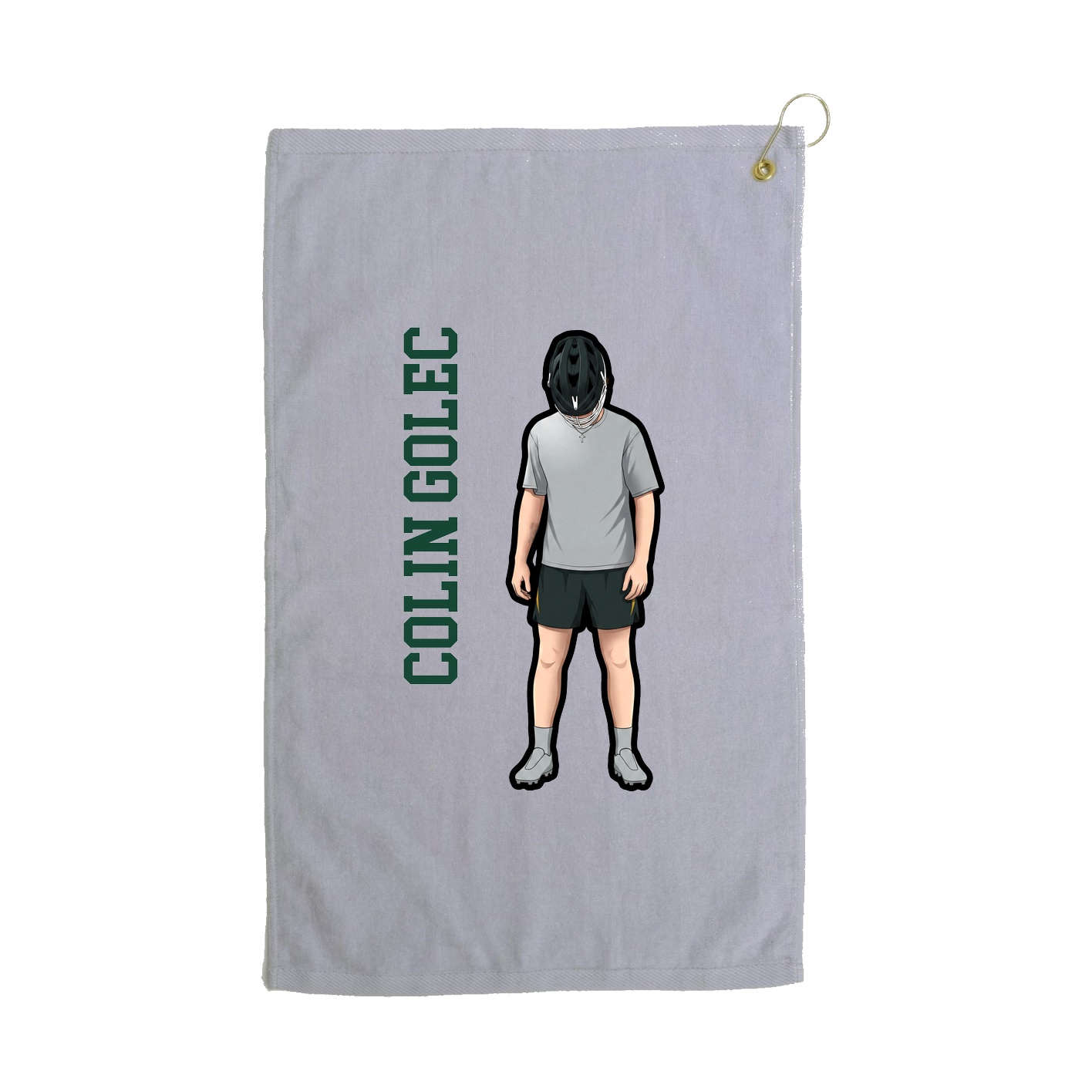 Golf Towel — Name Vertical in Grey