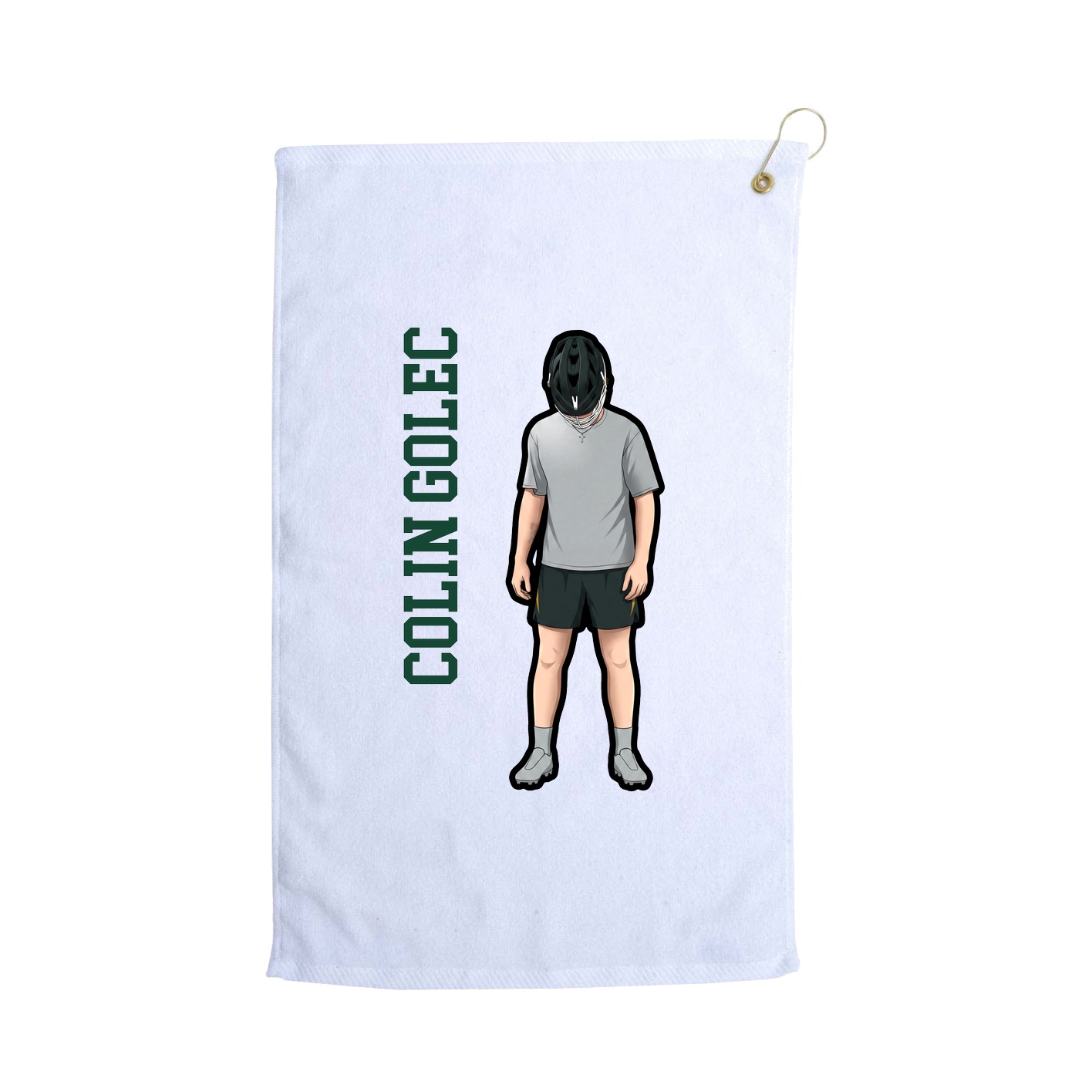 Golf Towel — Name Vertical in White