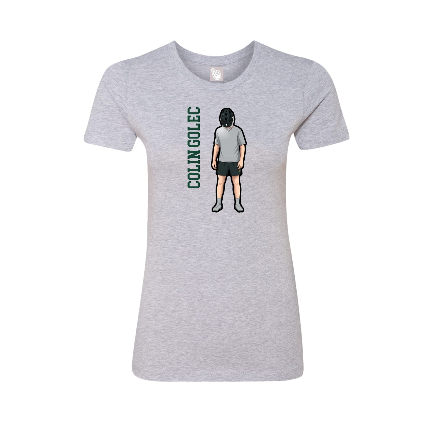 Womens Tee — Name Vertical in Grey