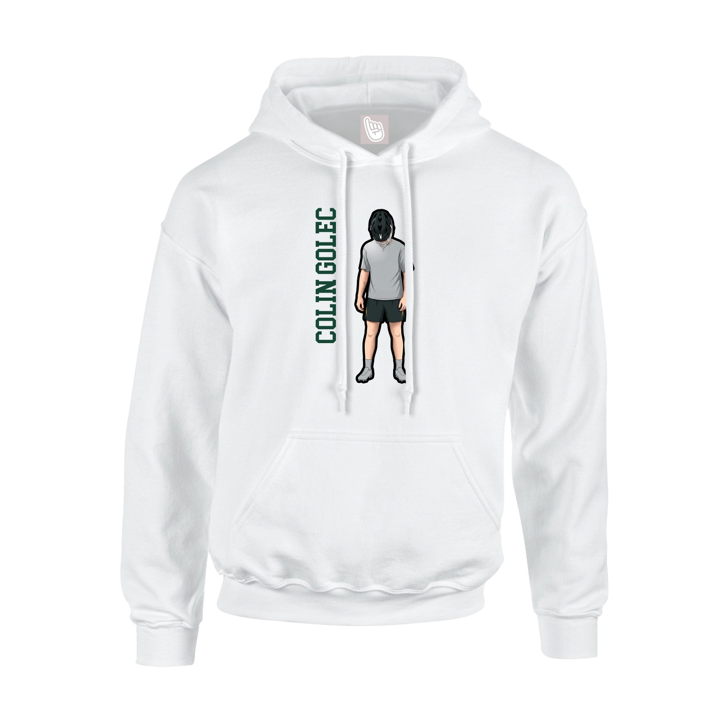 Hoodie — Name Vertical in White