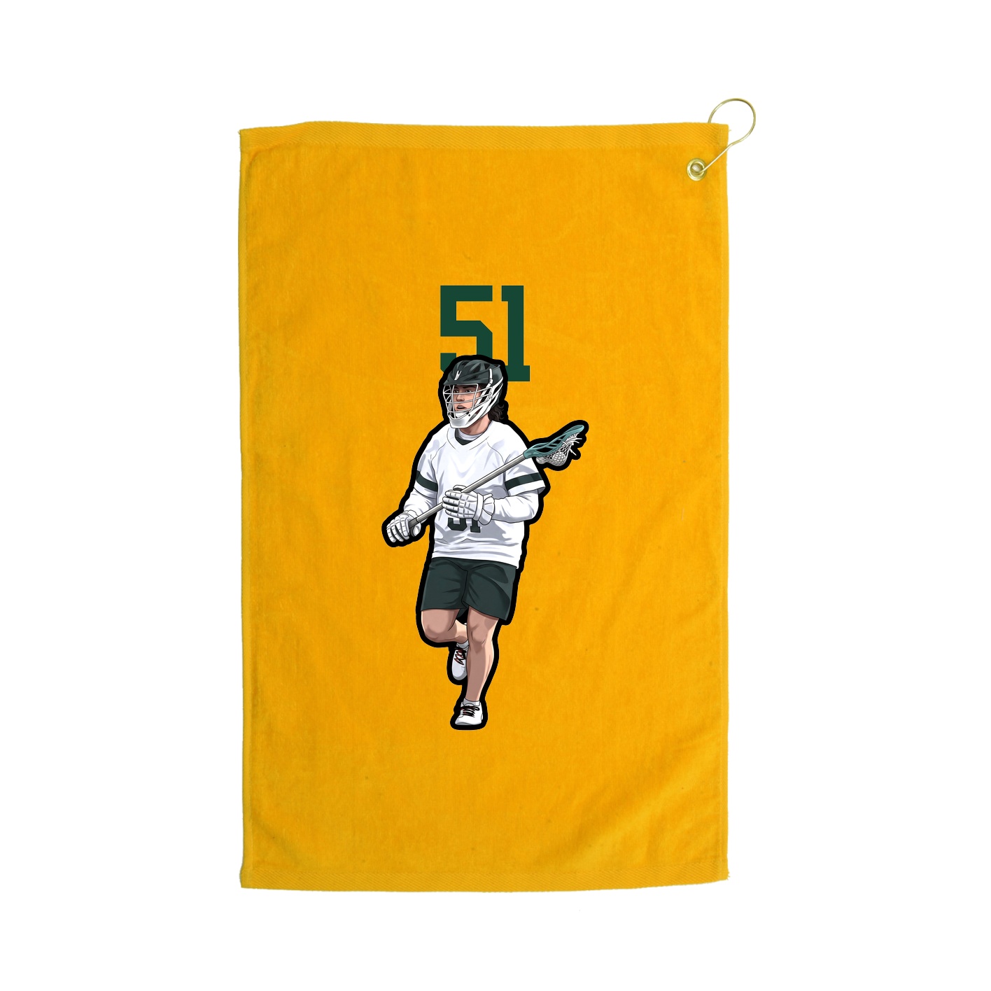 Golf Towel — Number Top in Gold