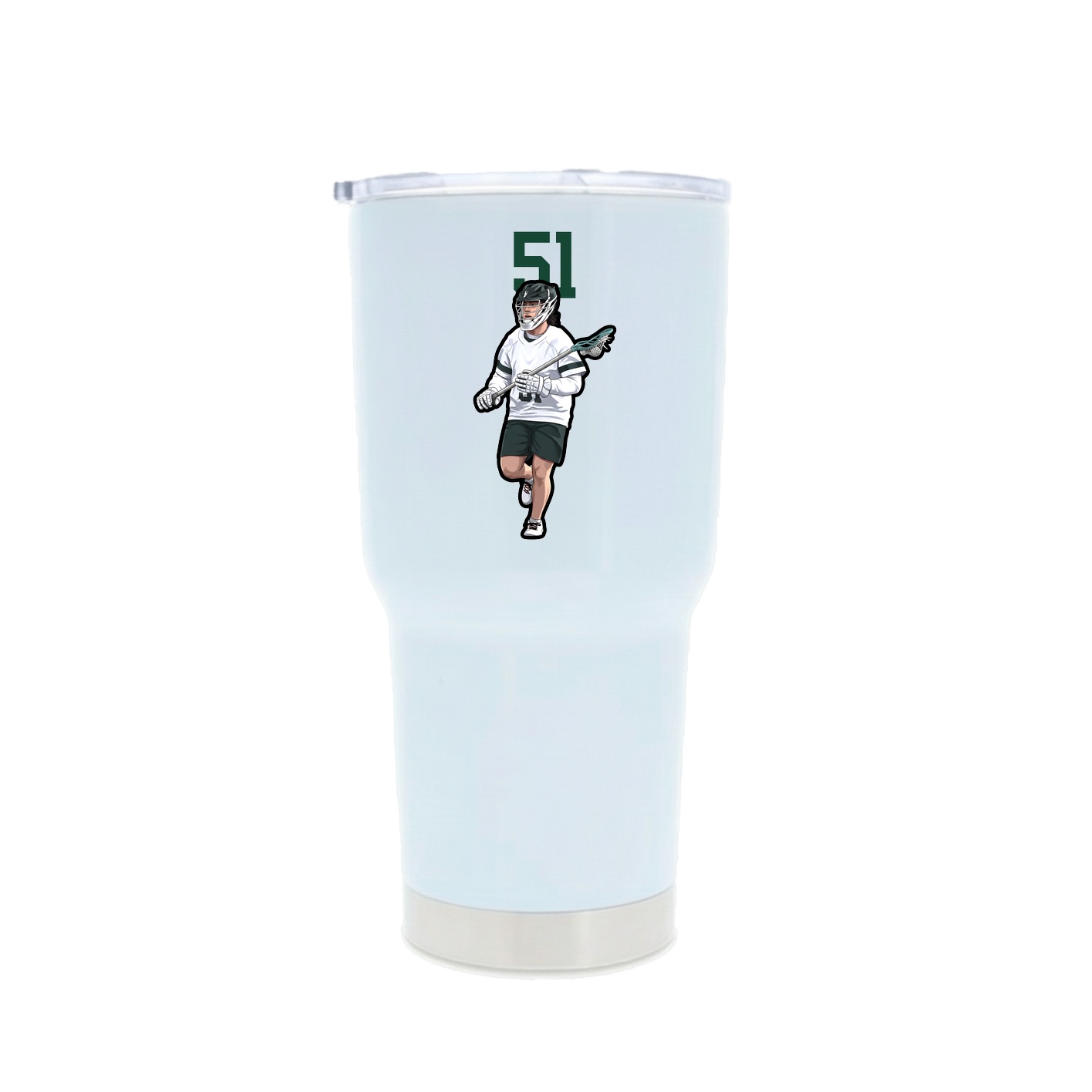 30oz Stainless Steel Tumbler — Number Top in White