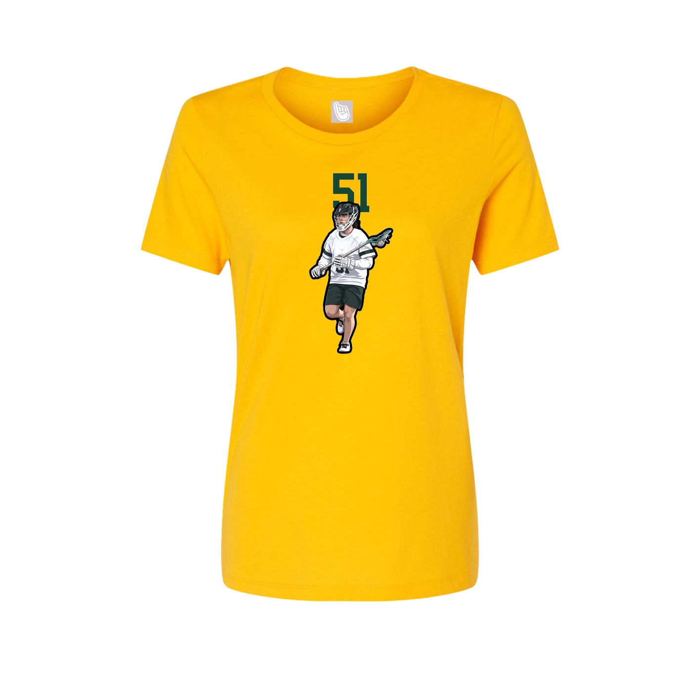 Womens Tee — Number Top in Gold