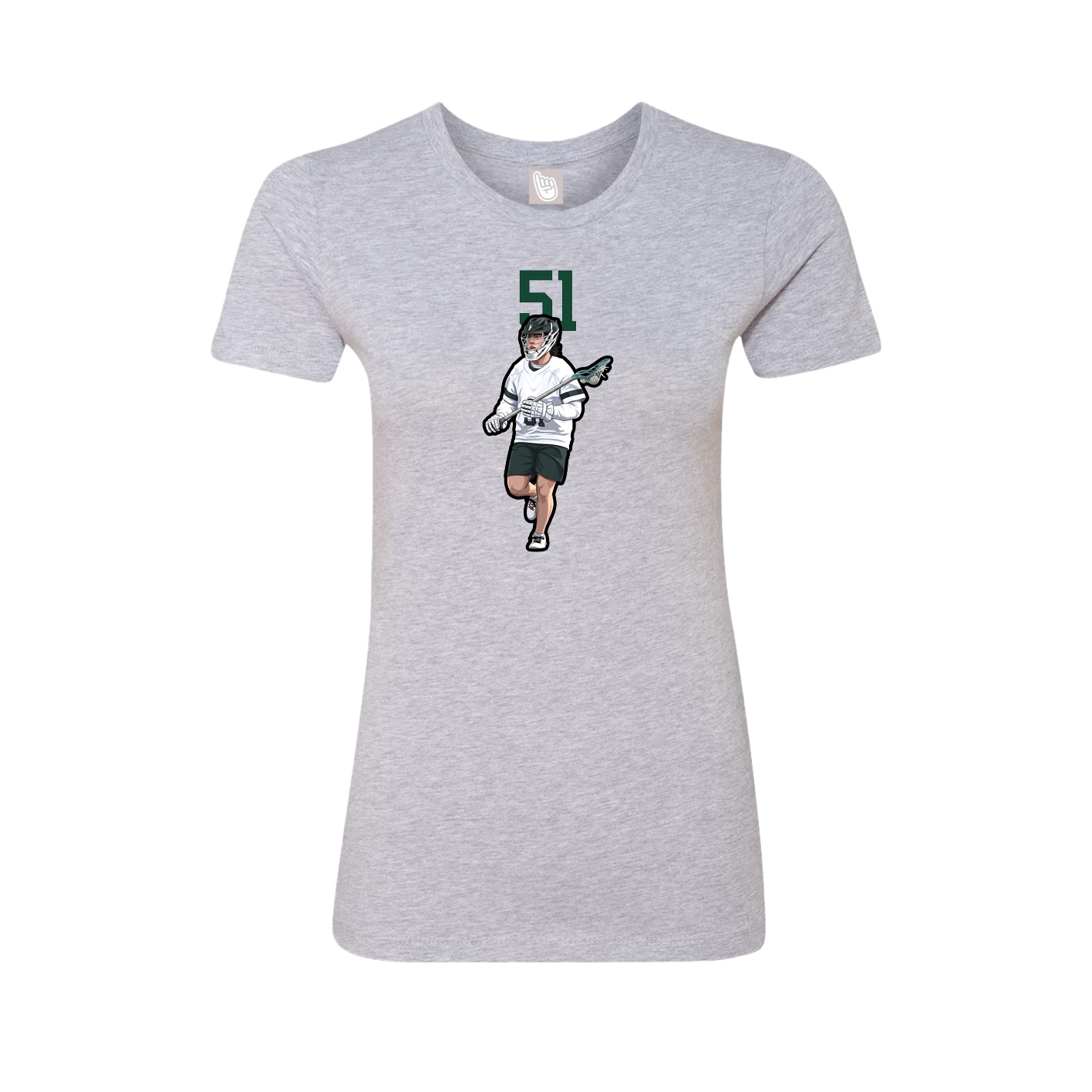 Fitted Women's Tee — Number Top in Grey