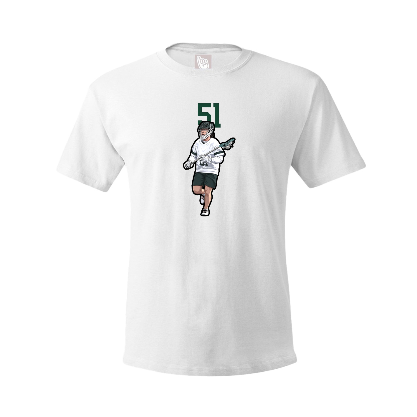 Youth Tee — Number Top in White