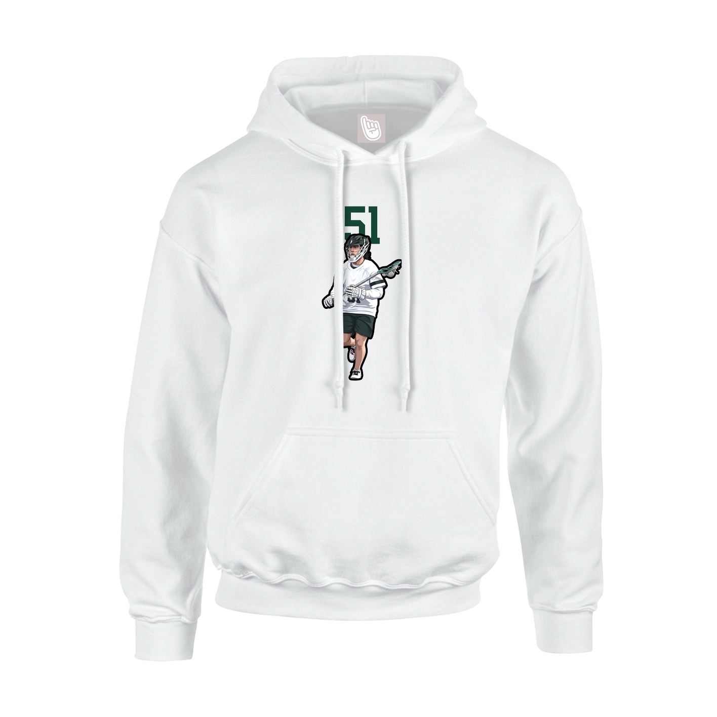 Hoodie — Number Top in White