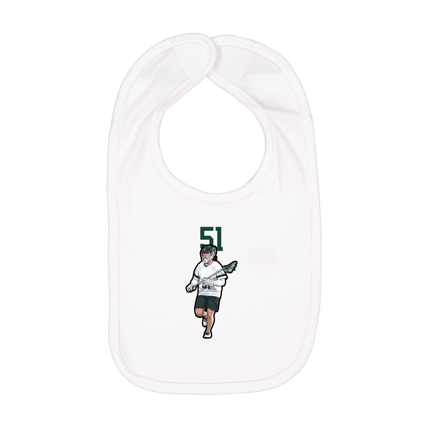 Infant Bib — Number Top in White