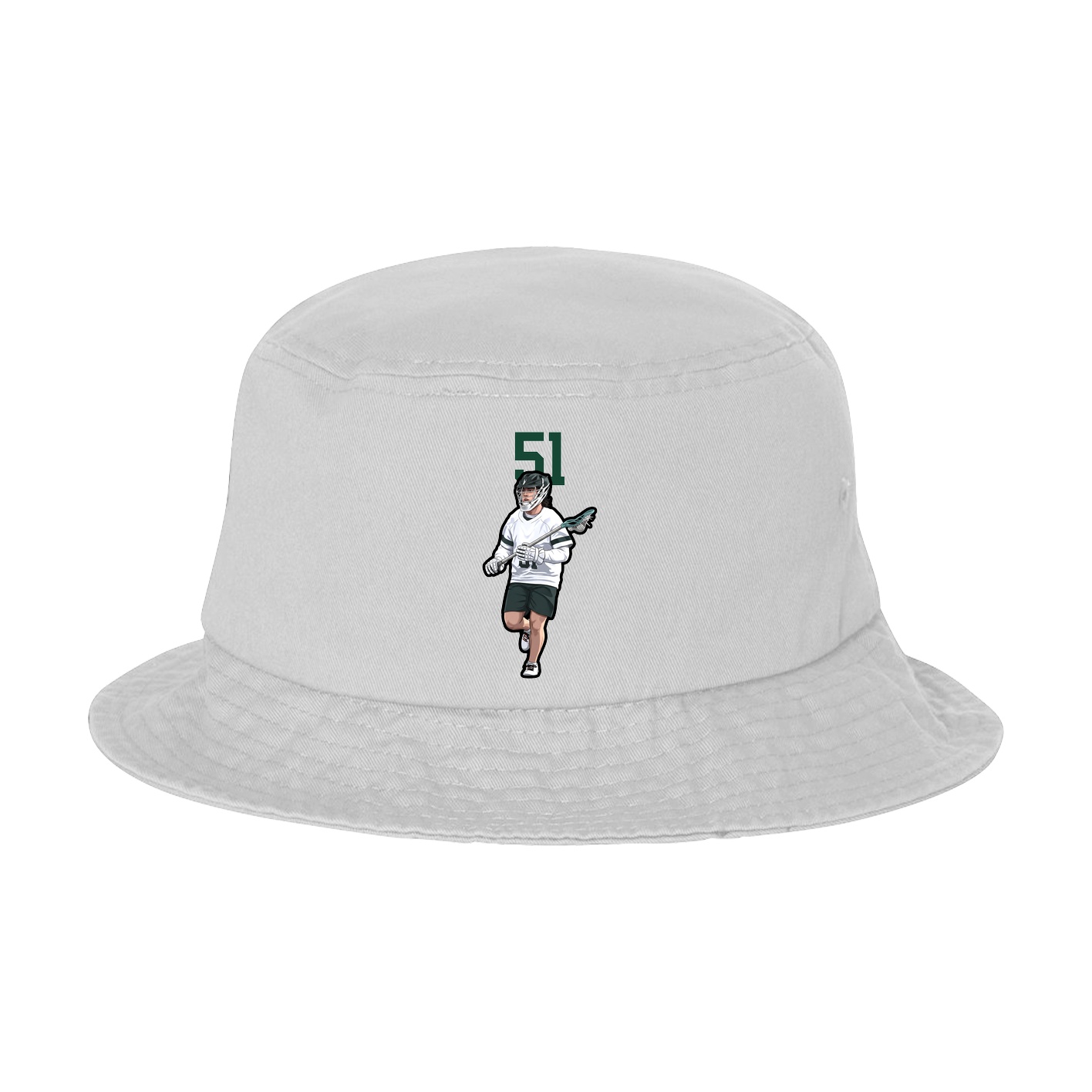 Bucket Cap — Number Top in White