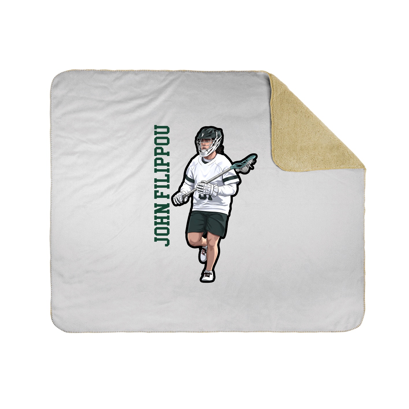 Throw Blanket — Name Vertical in White