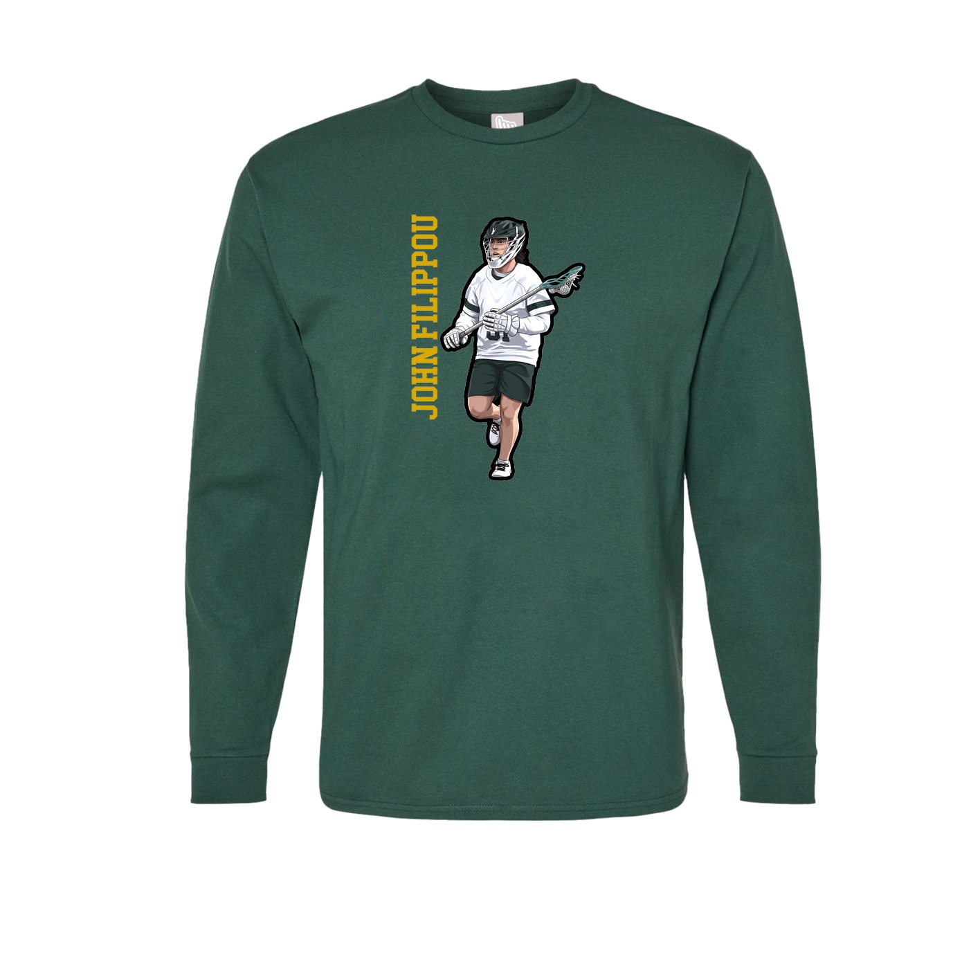 Long Sleeve Tee — Name Vertical in Green