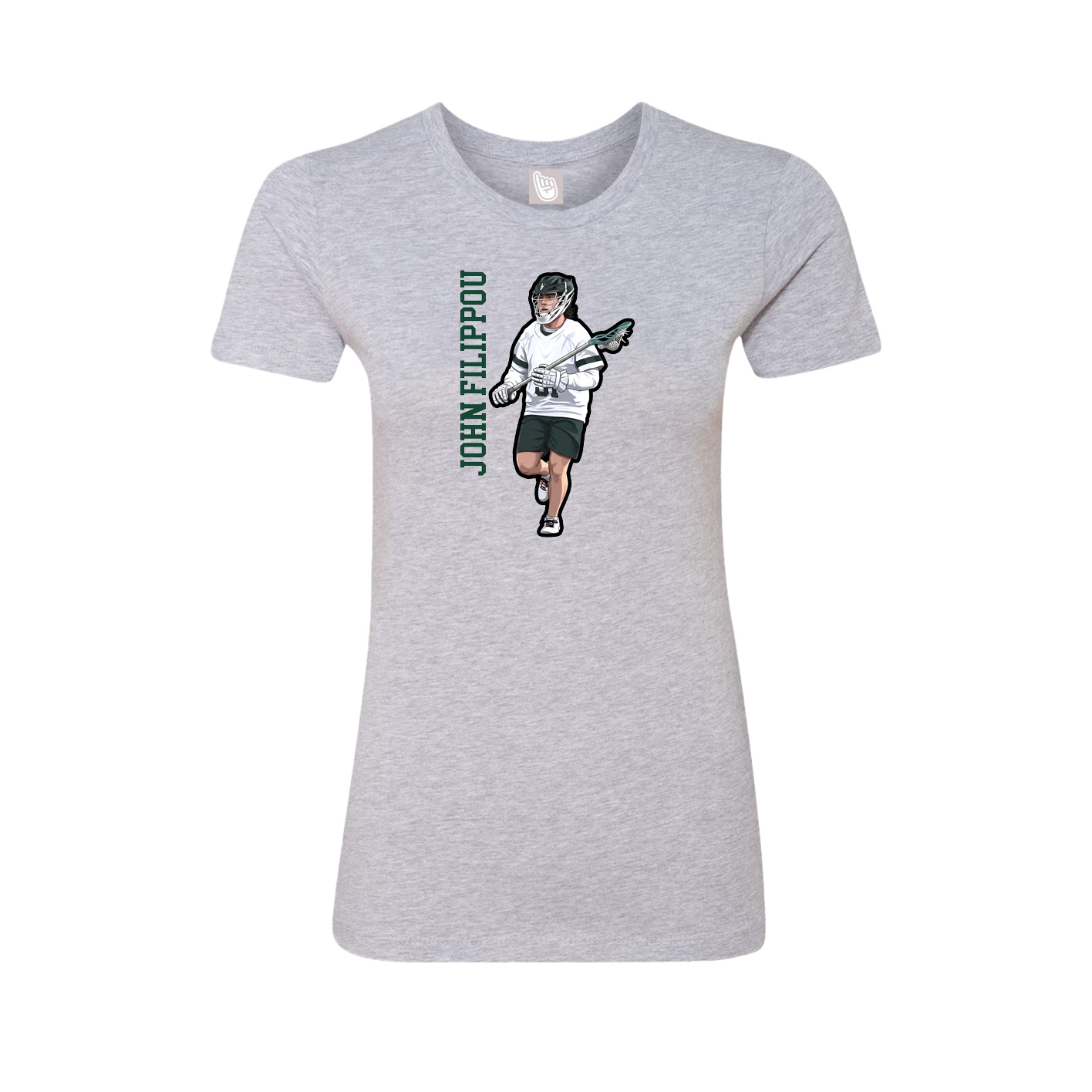 Womens Tee — Name Vertical in Grey