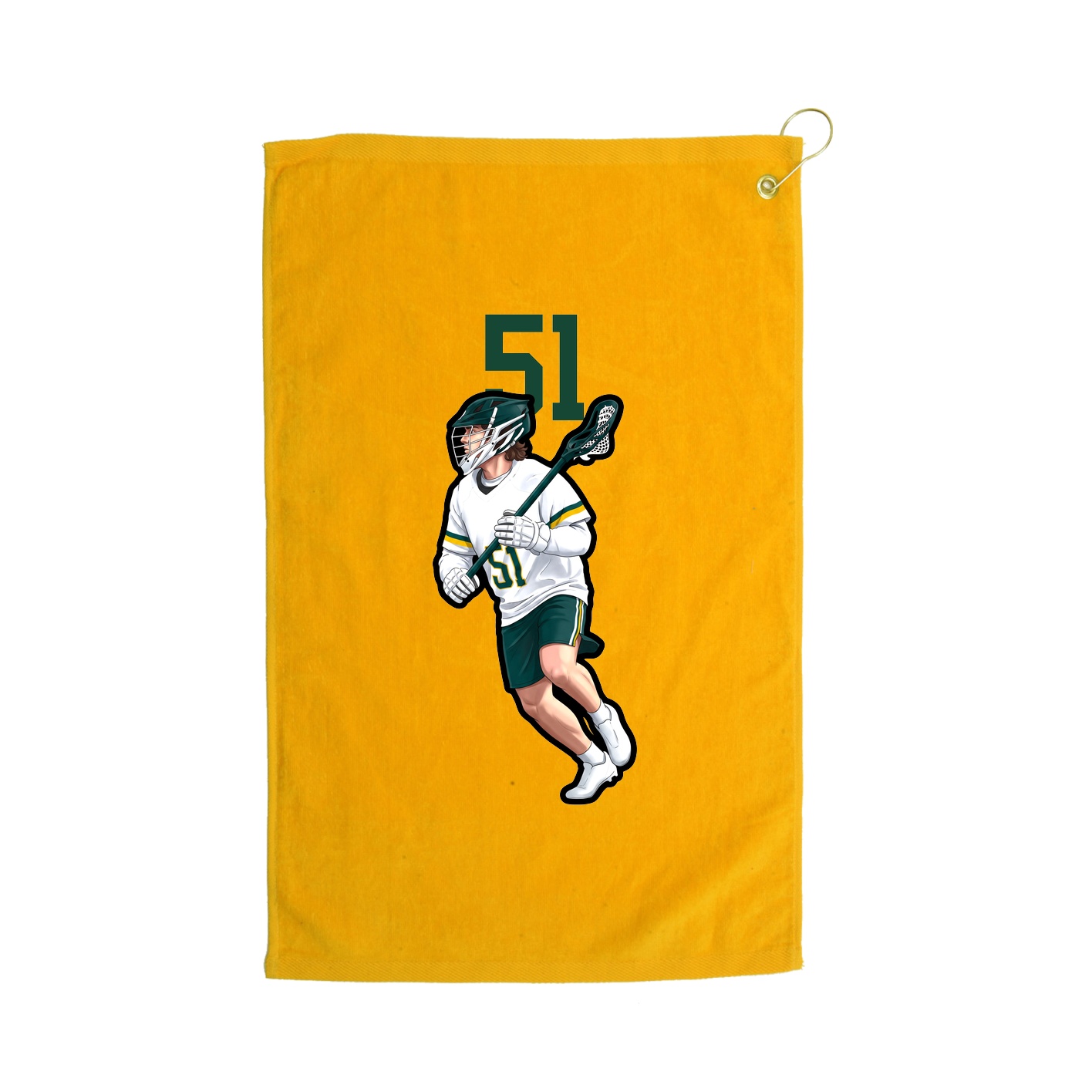 Golf Towel — Number Top in Gold