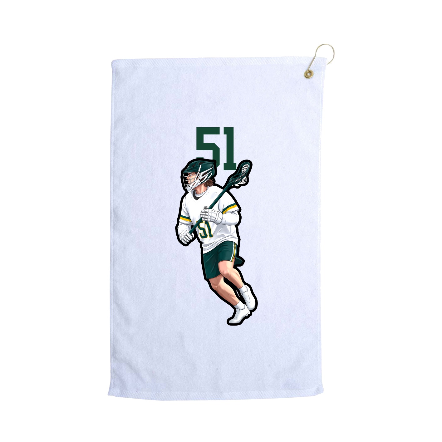 Golf Towel — Number Top in White