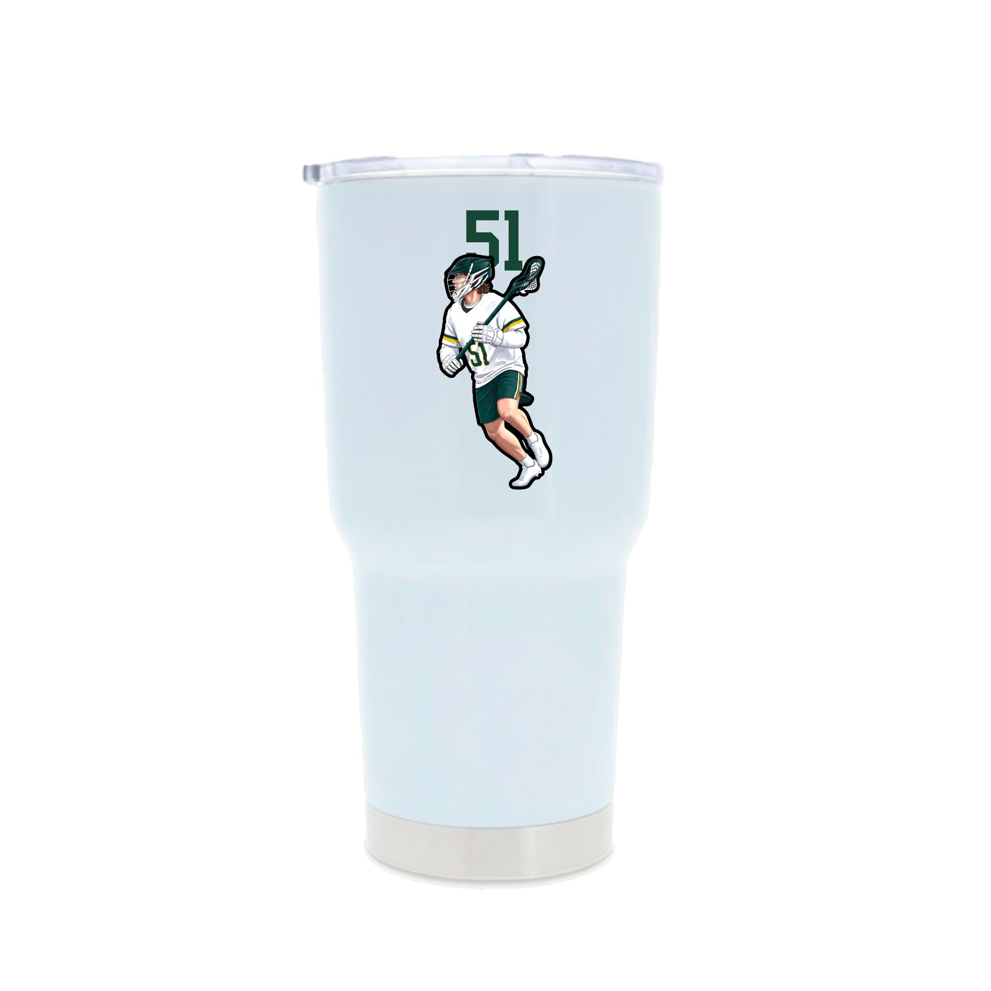 30oz Stainless Steel Tumbler — Number Top in White