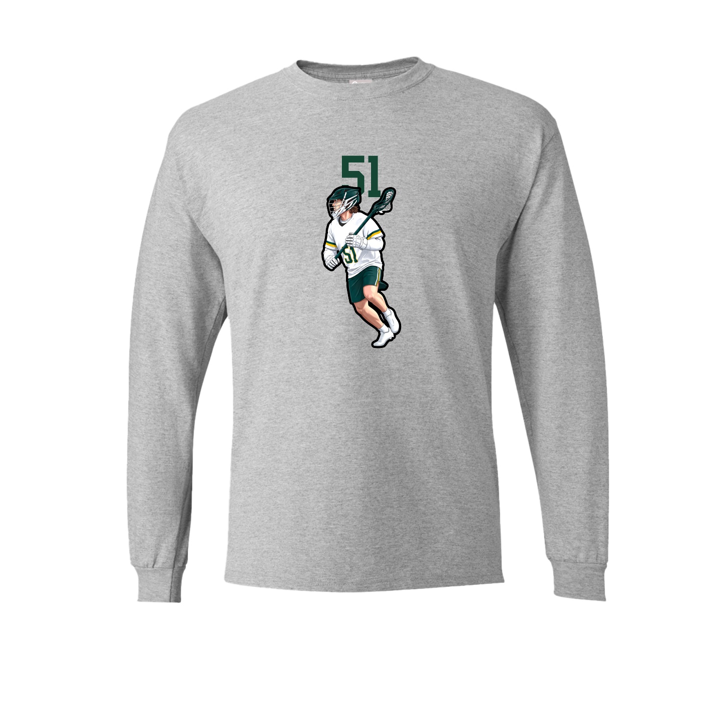 Long Sleeve Tee — Number Top in Grey