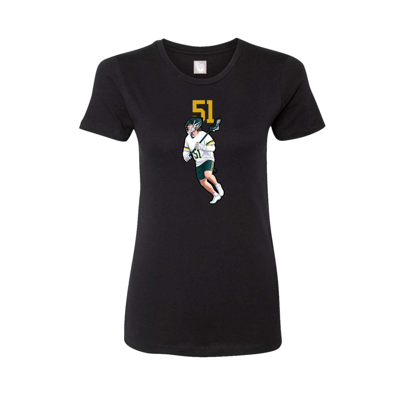 Fitted Women's Tee — Number Top in Black