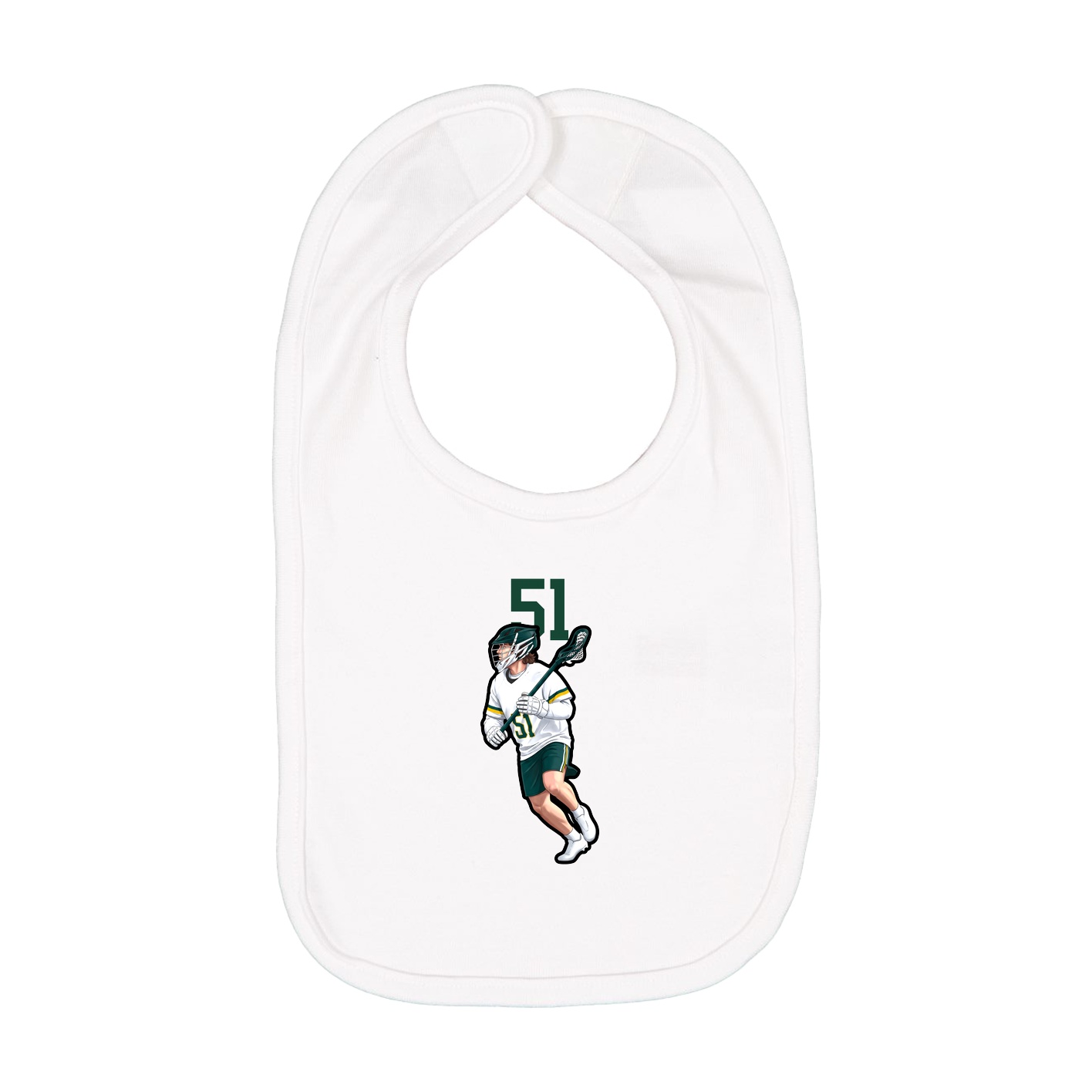 Infant Bib — Number Top in White