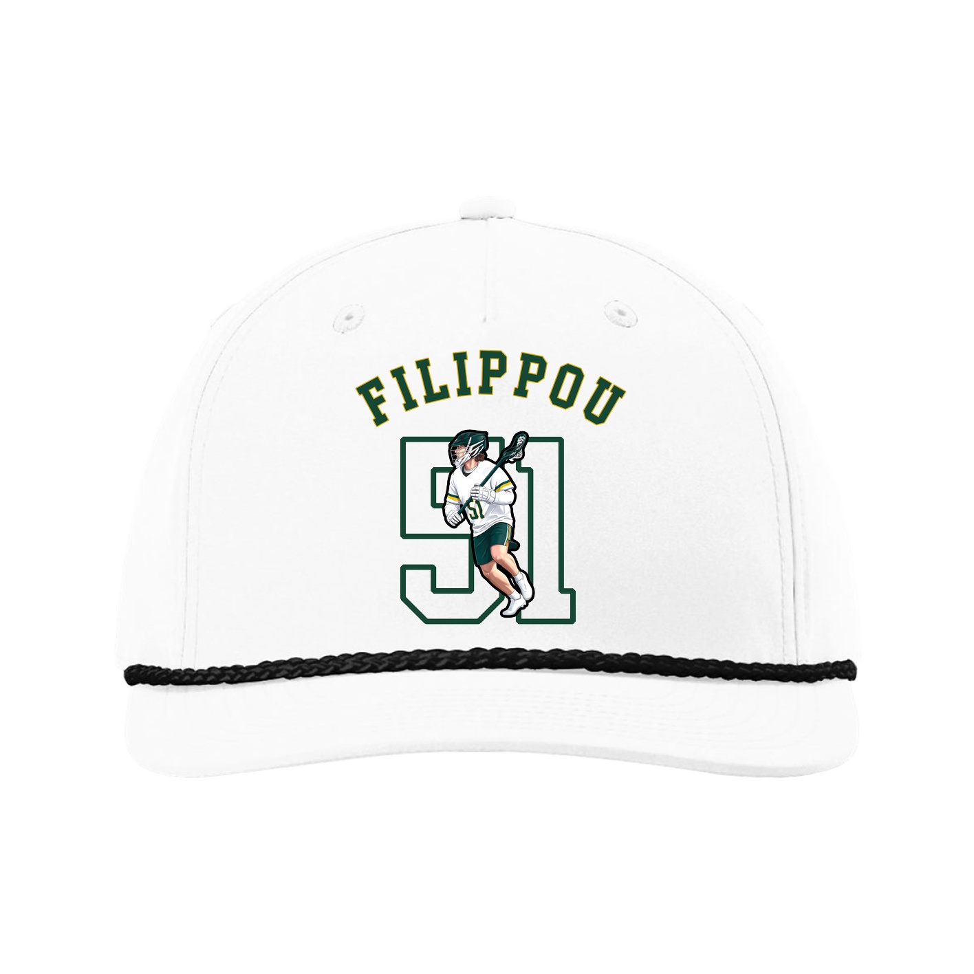 Five-Panel Classic Rope Cap — Shirsey Arch in White