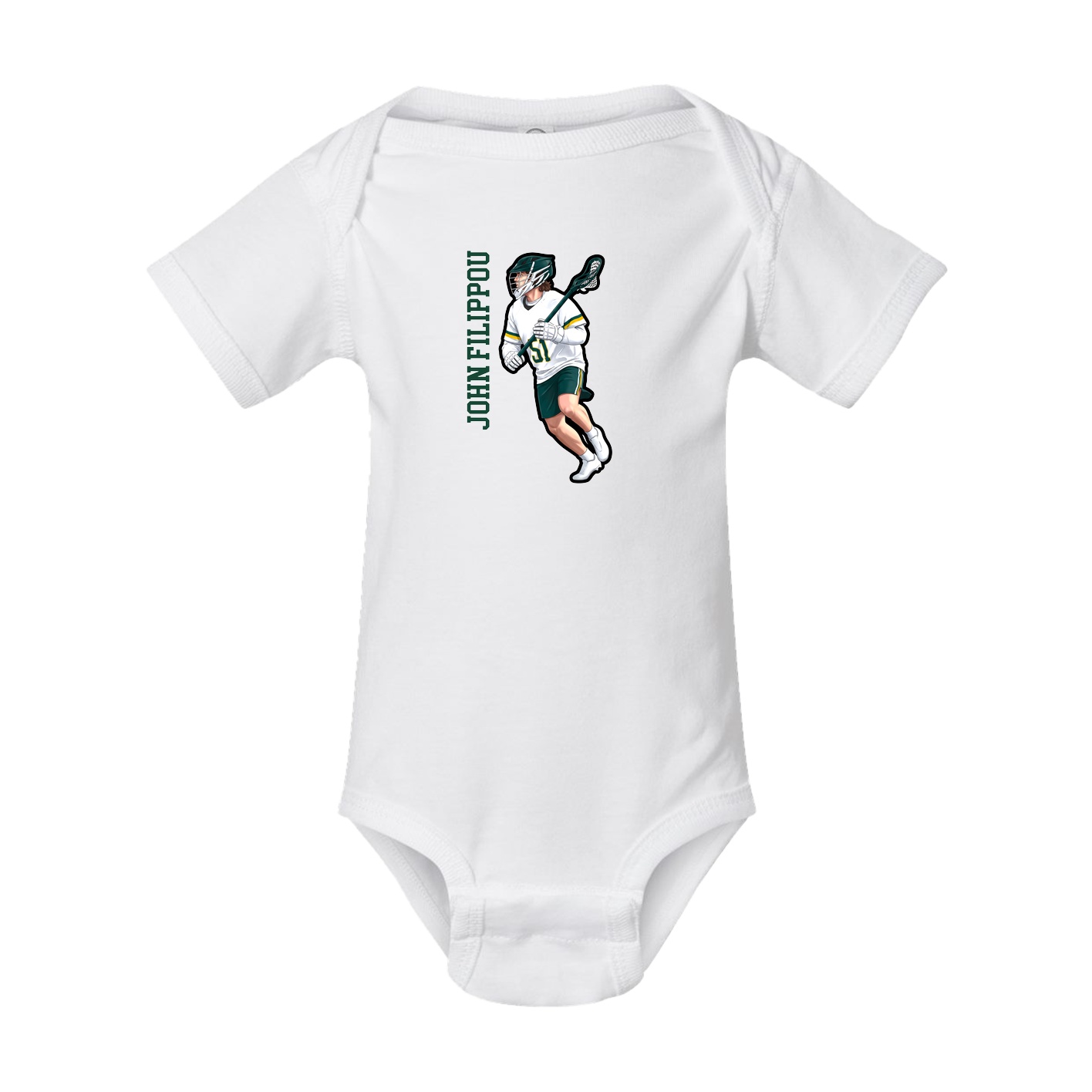 Baby Onesie — Name Vertical in White