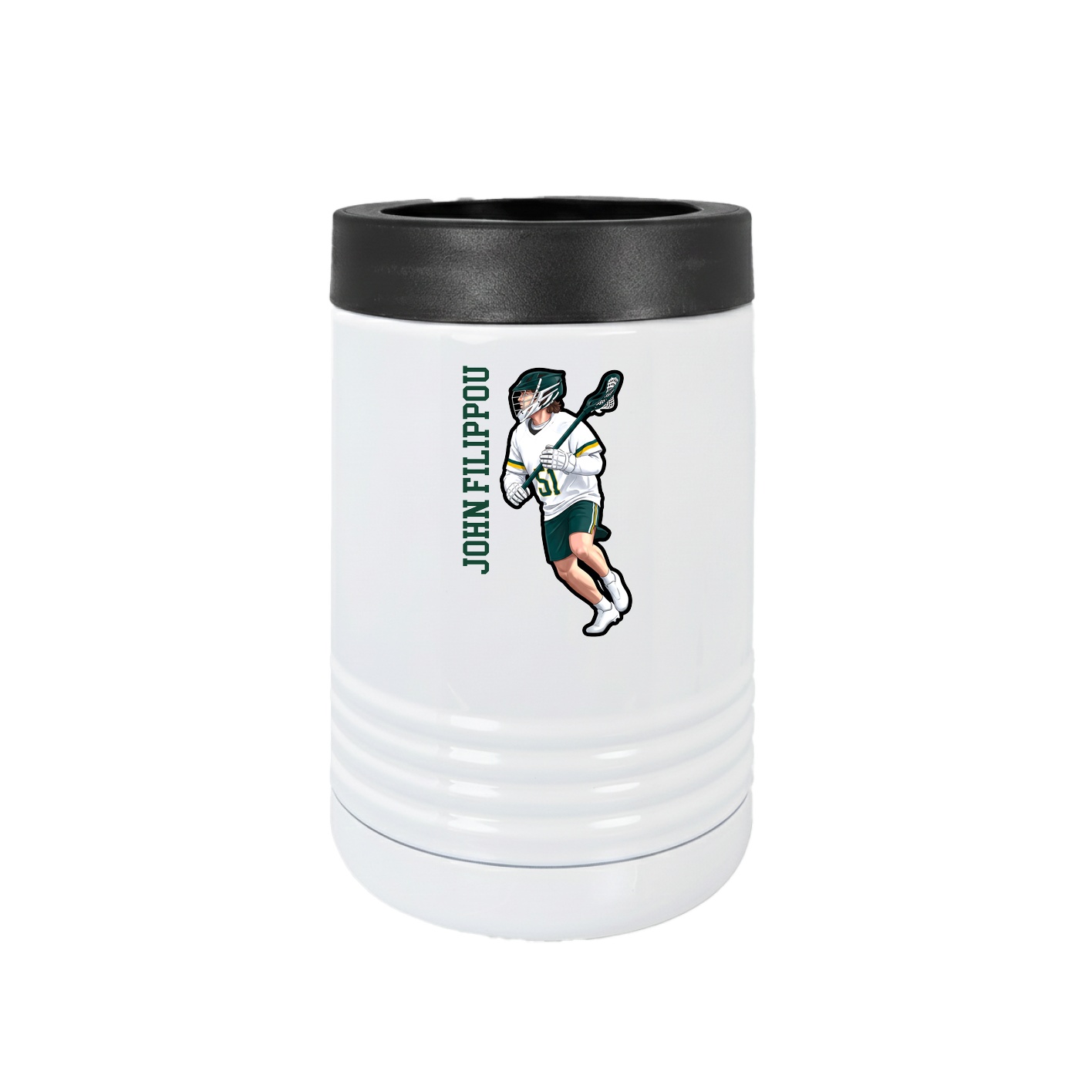 Beverage Holder — Name Vertical in White