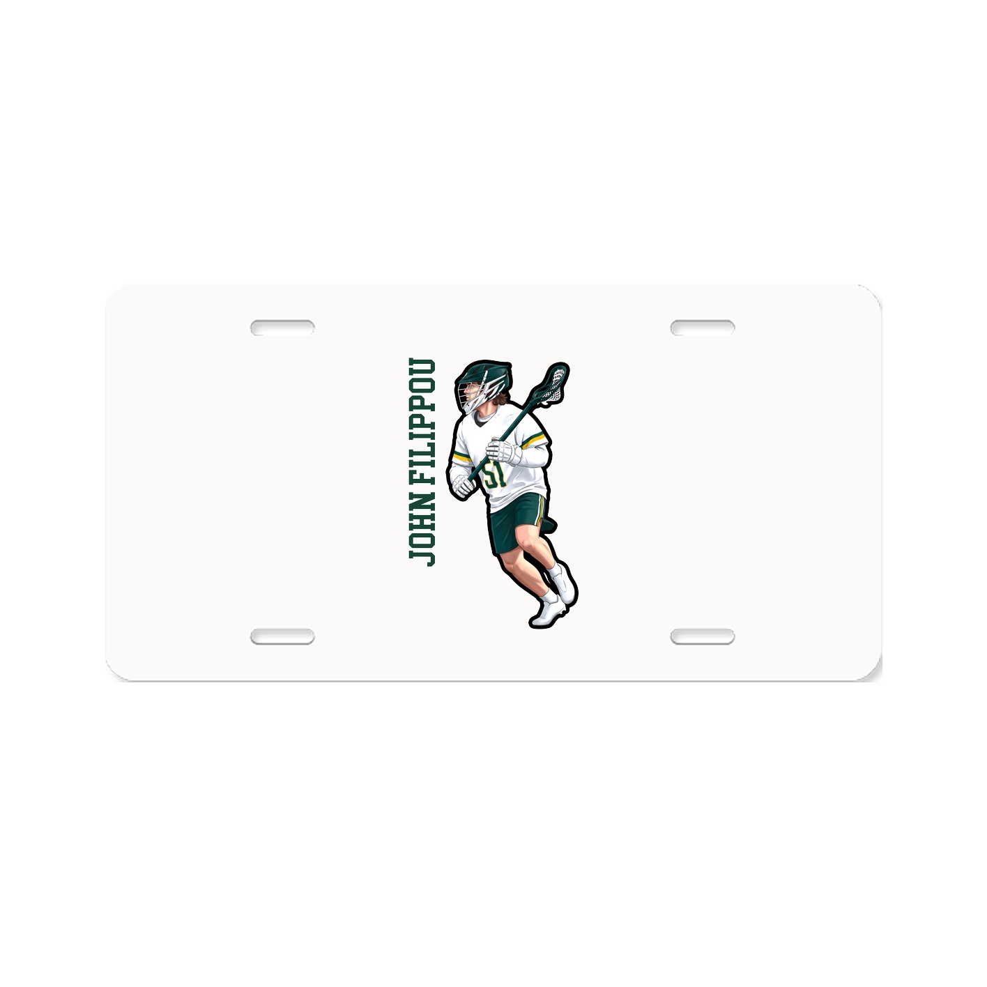 License Plate — Name Vertical in Classic